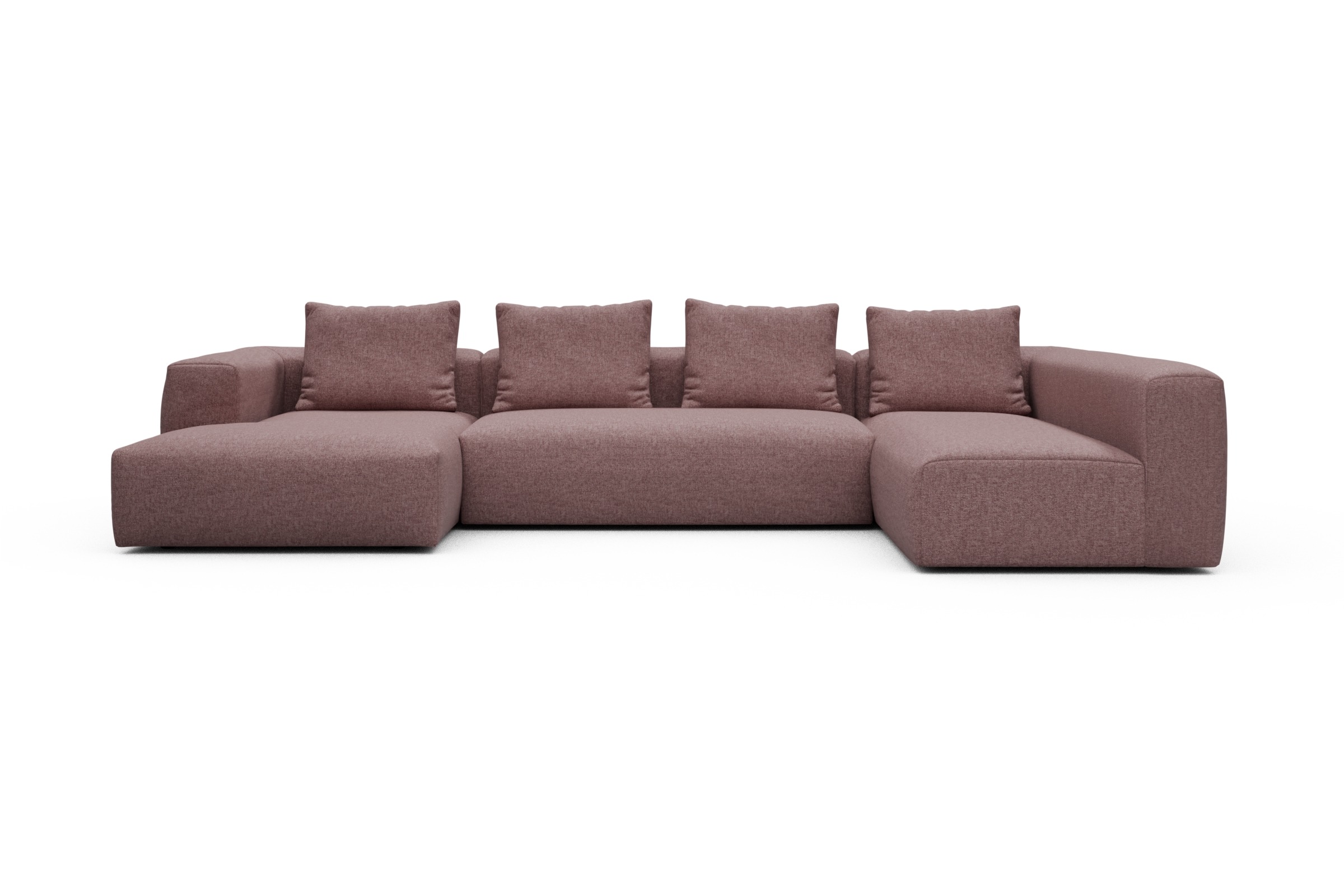 Skandi Home Wohnlandschaft Fred Chaiselongue links mit 2-Sitzer und lange Armlehne rechts Sama-Flamingo moebelfaktor