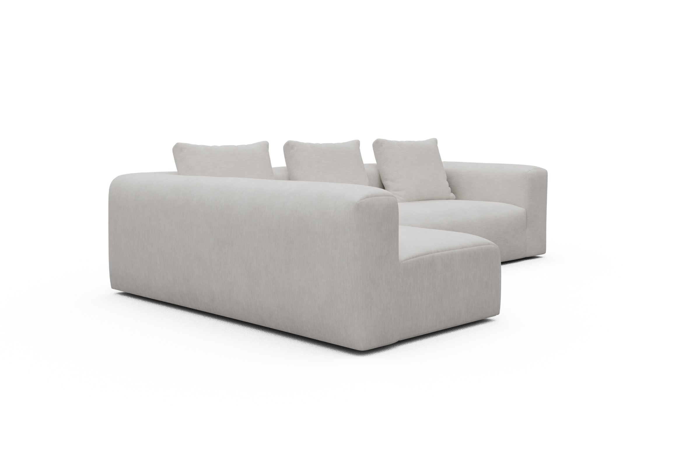 Ecksofa Fred 2x 2,5-Sitzer links offen Vivus-Dusty-Off-White