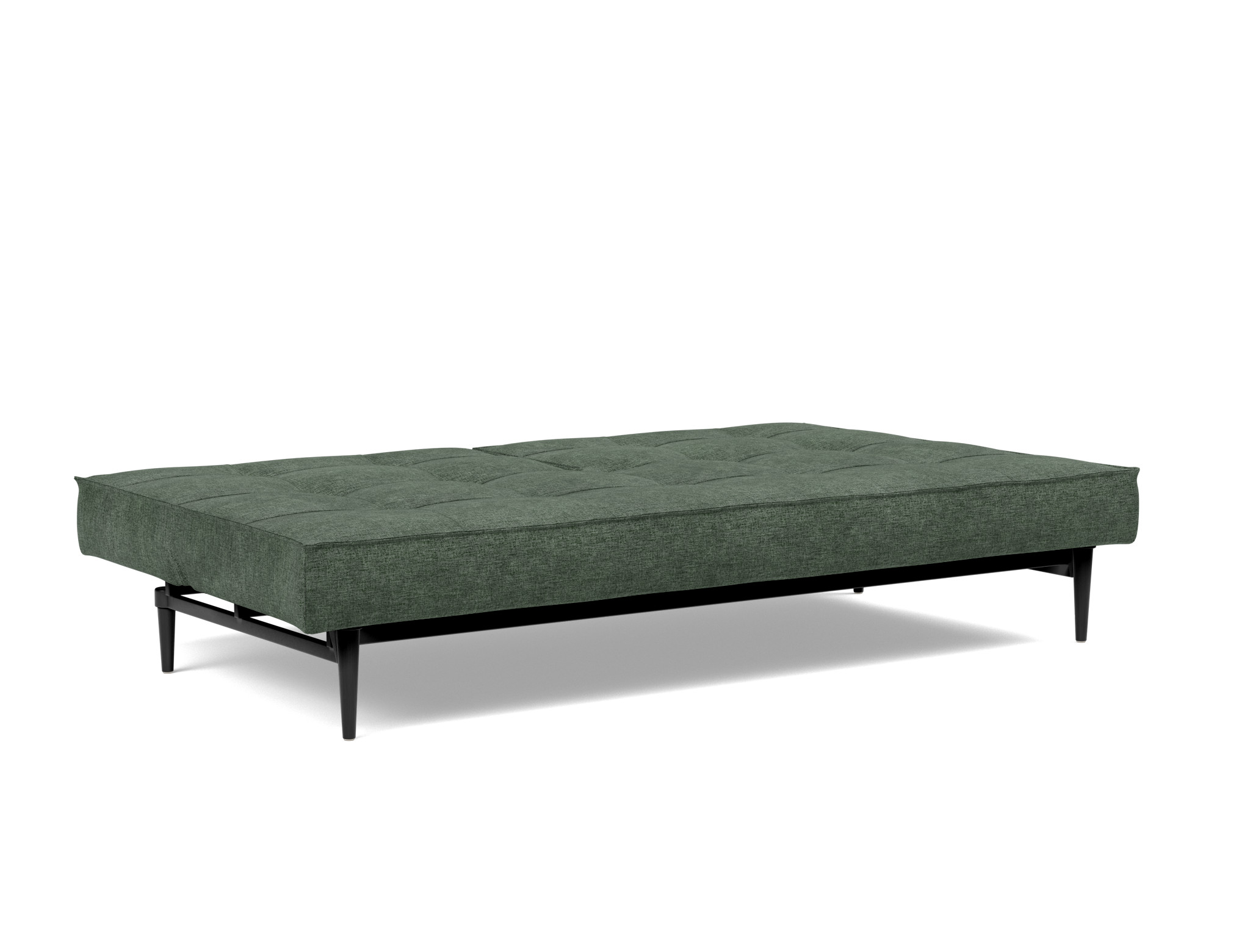 Schlafsofa Splitback Flachgewebe Avella 281-Pine-Green Beine Styletto Eiche schwarz