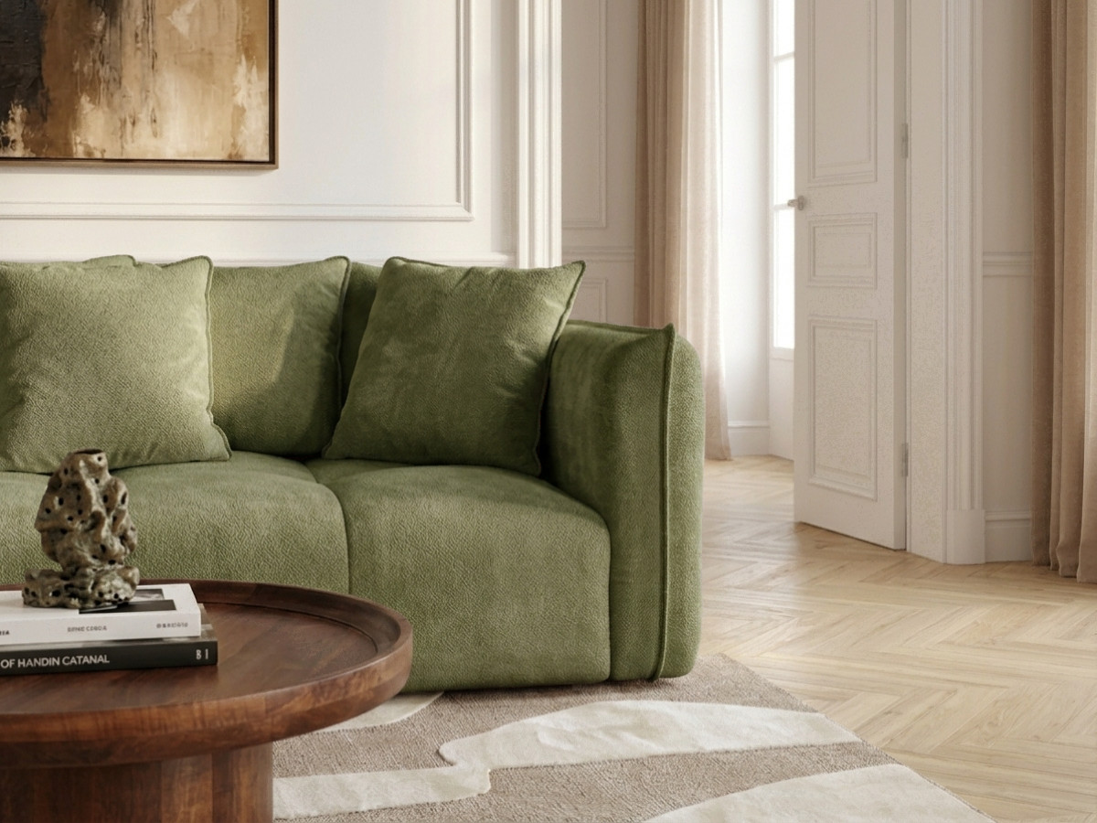 Bobochic Harlem Sofa 3-Sitzer Stoff Grün
