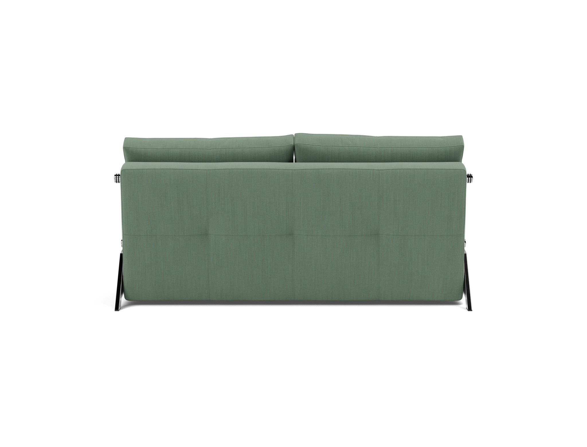 Schlafsofa Cubed 160 Flachgewebe Elegance 518-Green Beine Chrom