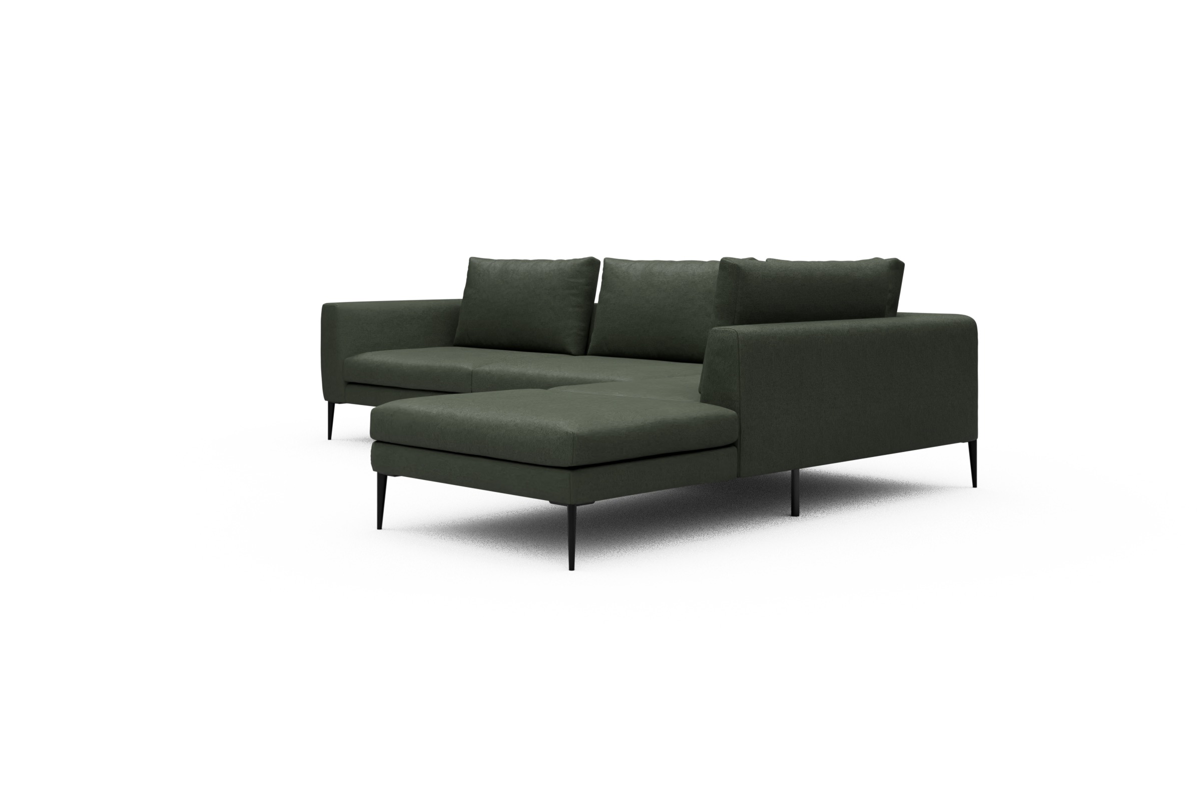 Ecksofa Paul Relax-Ecke links mit 3-Sitzer Denari-Forest-Green