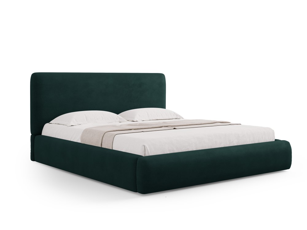 Cosmopolitan Design Stauraumbett mit Kopfteil Colonel 140x200 Chenille Rebel Flaschengrün
