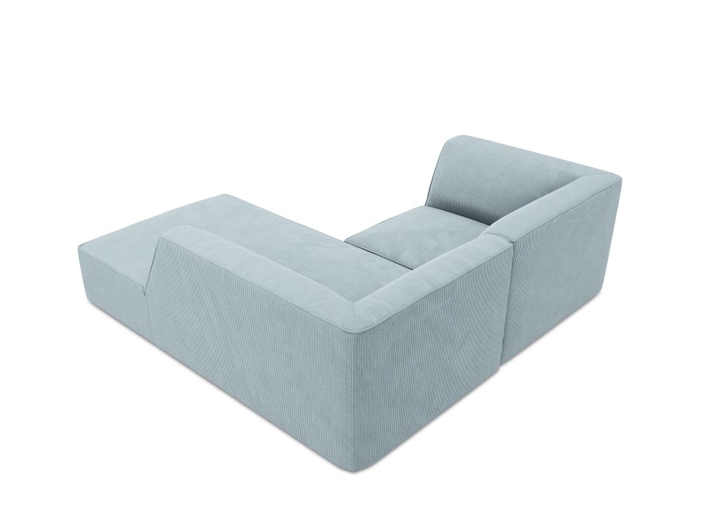 Cosmopolitan Design Ecksofa Siena 3-Sitzer Kord Scala Hellblau Rechts