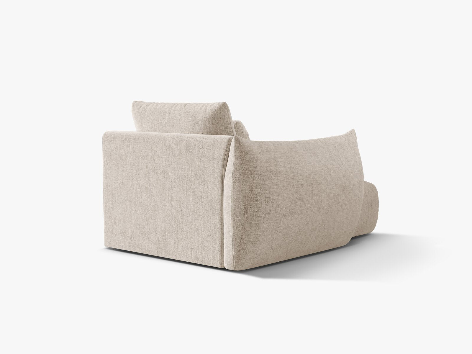 Micadoni Bloom Chaiselongue Links Strukturierter Stoff Wind Helles Beige