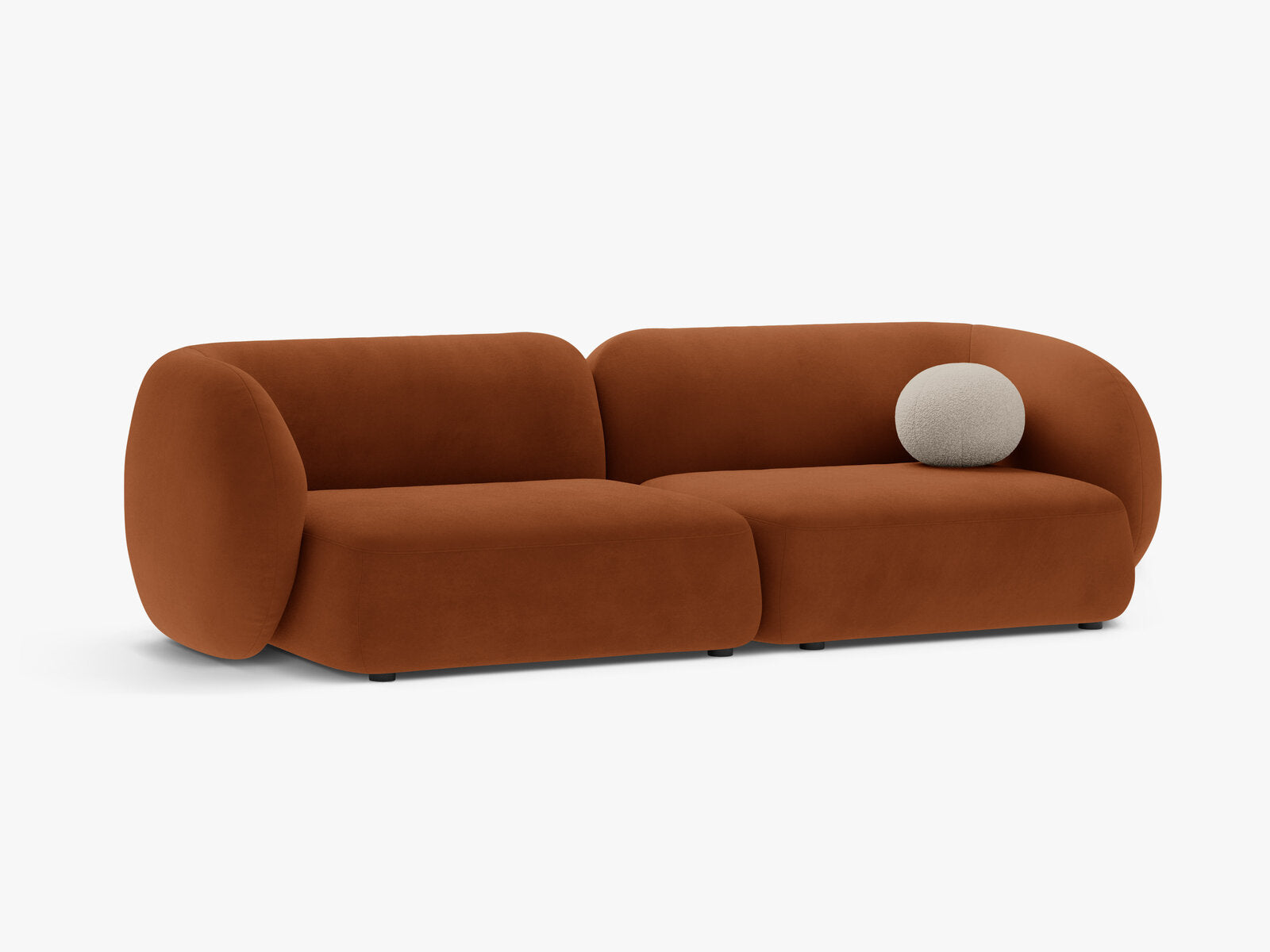 Micadoni Sofa Kate 4-Sitzer Samt Terrakotta