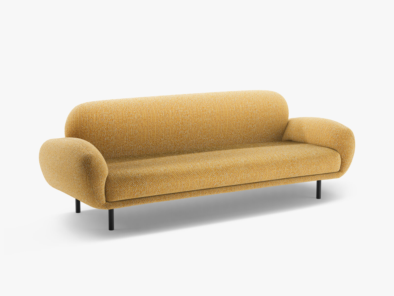 Micadoni Sofa Poppy 3-Sitzer Chenille Silencio Senf