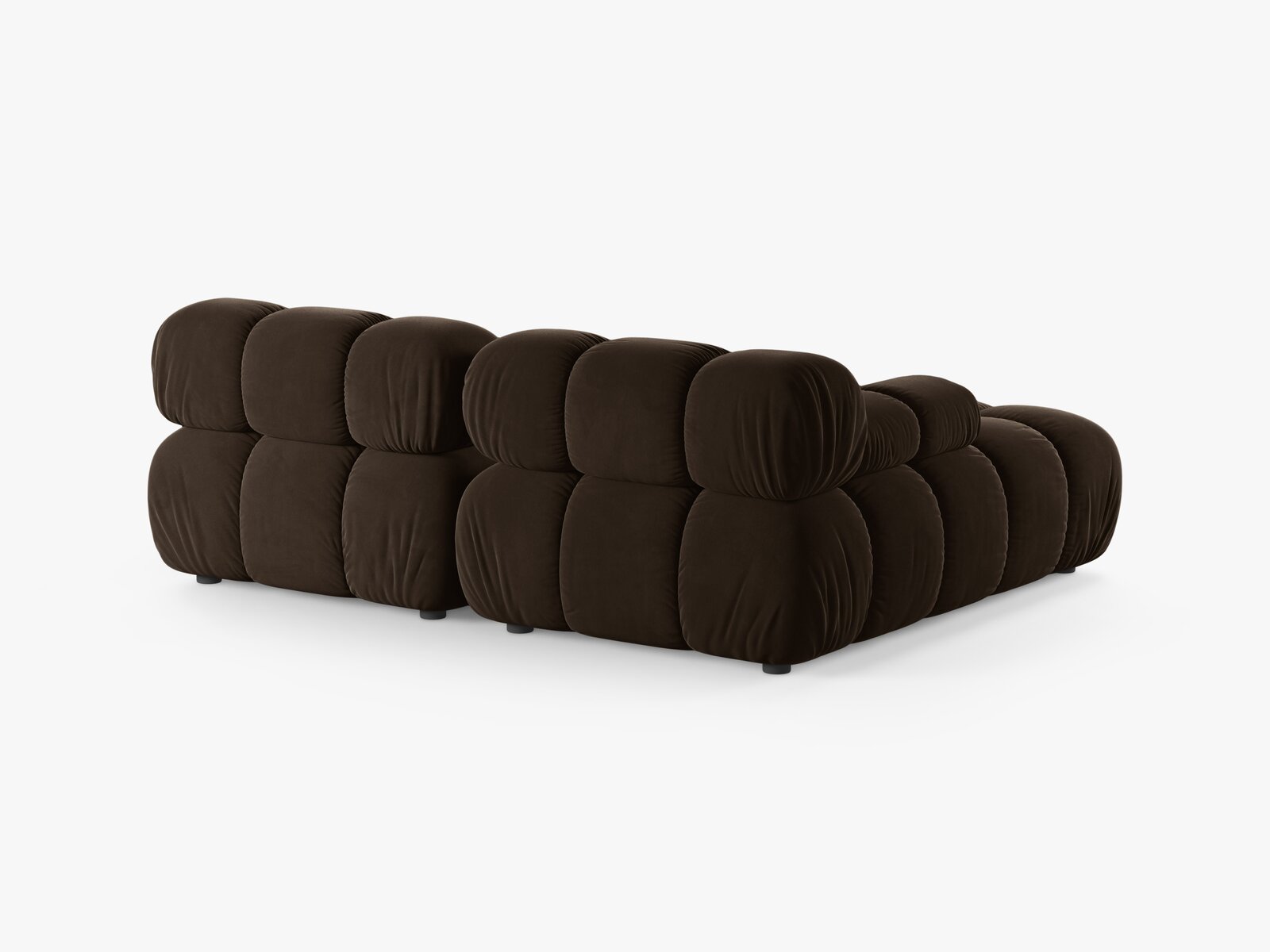 Micadoni Modulares Ecksofa Bellis 3-Sitzer Links Samt Bluvel Dunkelbraun