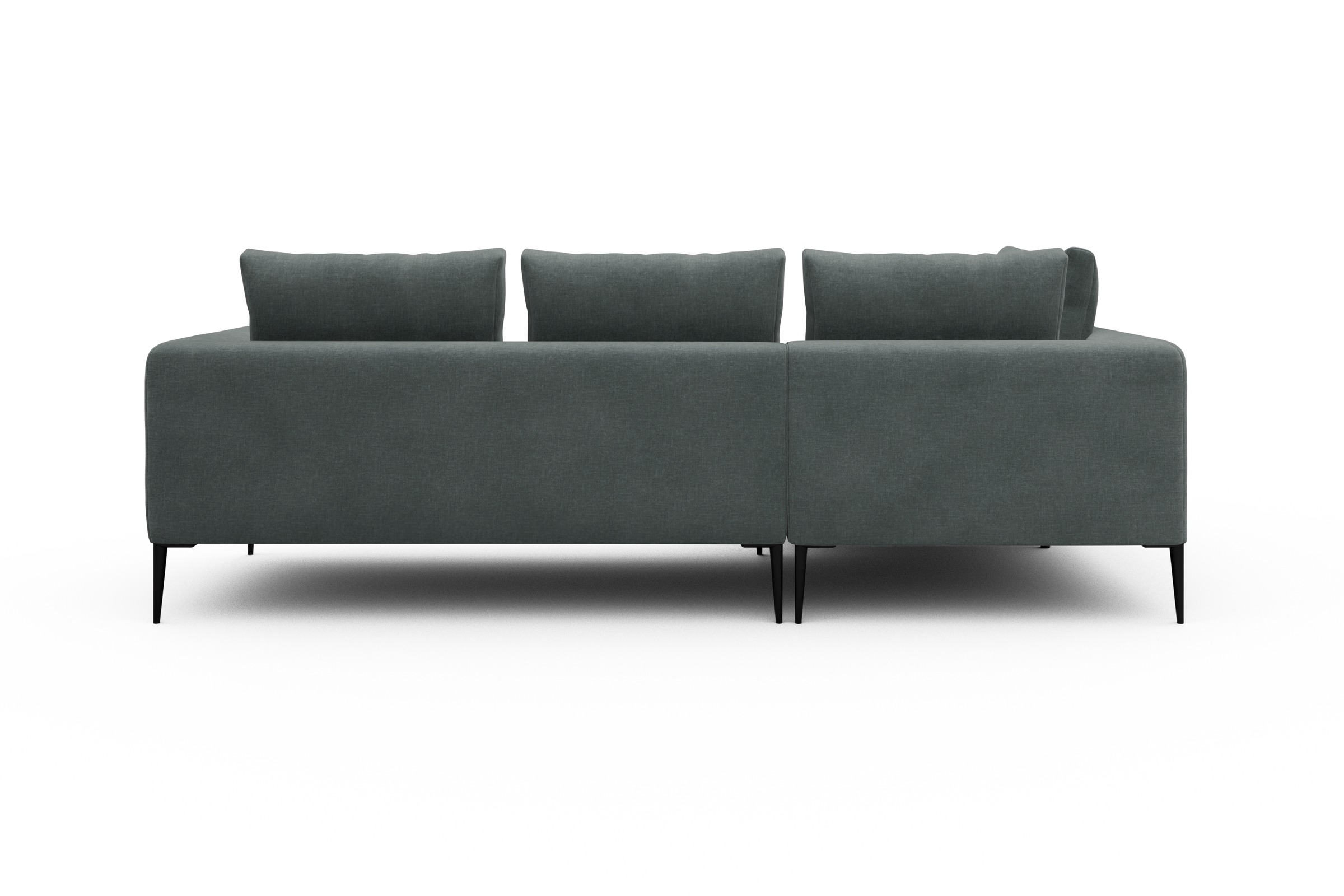 Ecksofa Paul Relax-Ecke links mit 2-Sitzer Smooth-Silver-Grey