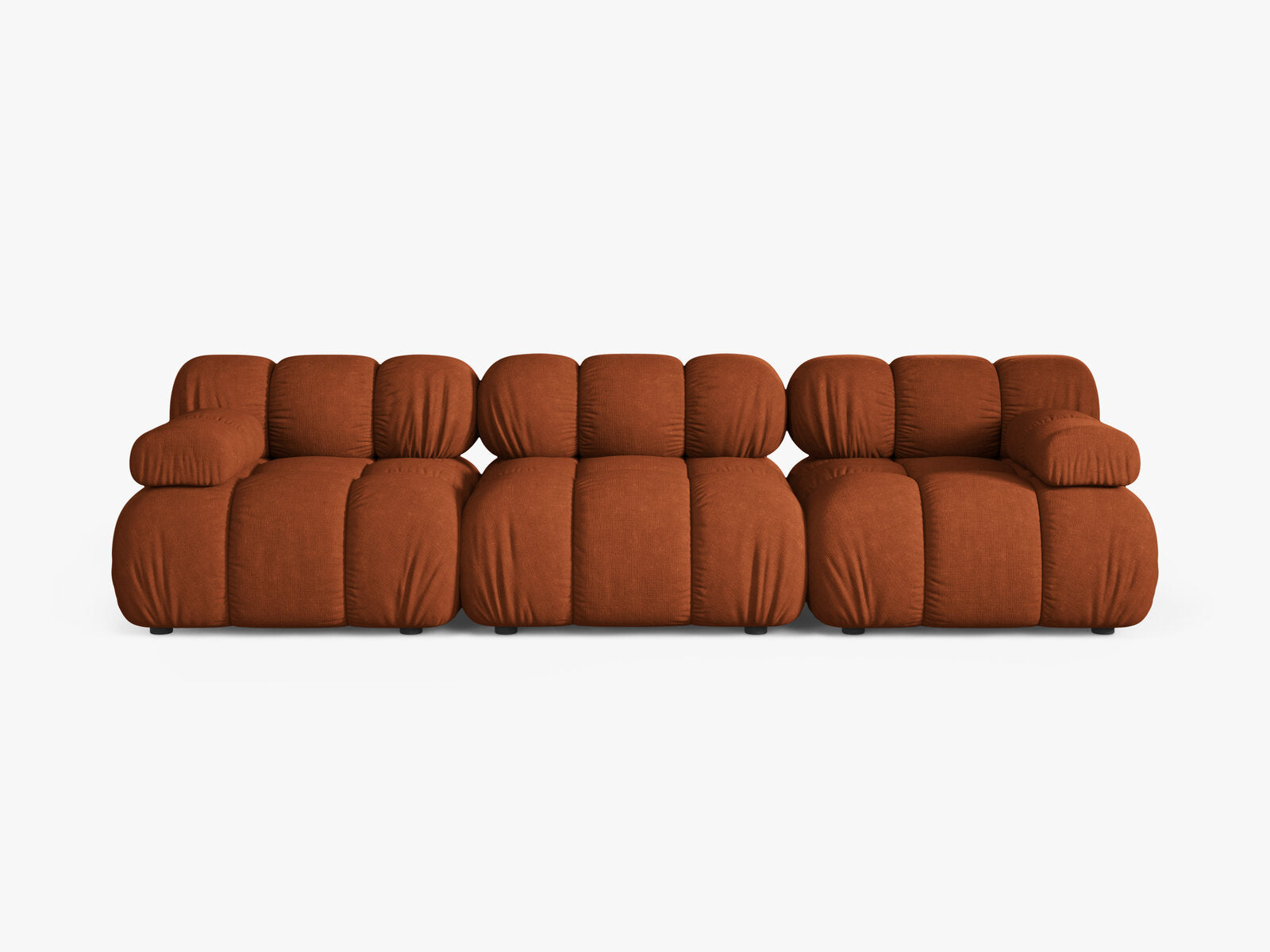 Micadoni Modulares Sofa Bellis 3-Sitzer Strukturierter Stoff Liberty Ziegel