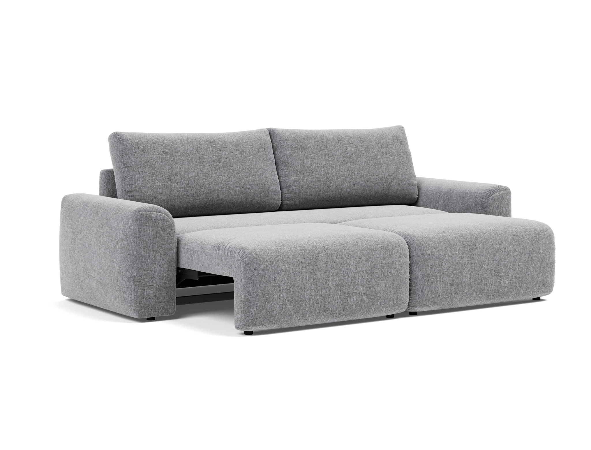 Schlafsofa Norum mit Chunky-Armlehnen Strukturierter Stoff Twist 565-Granite