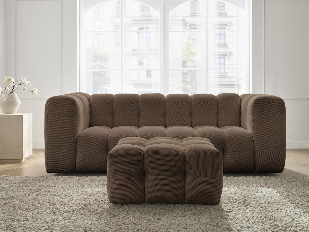 Bobochic Cloud Sofa 4-Sitzer mit Pouf Mesh-Stoff Braun