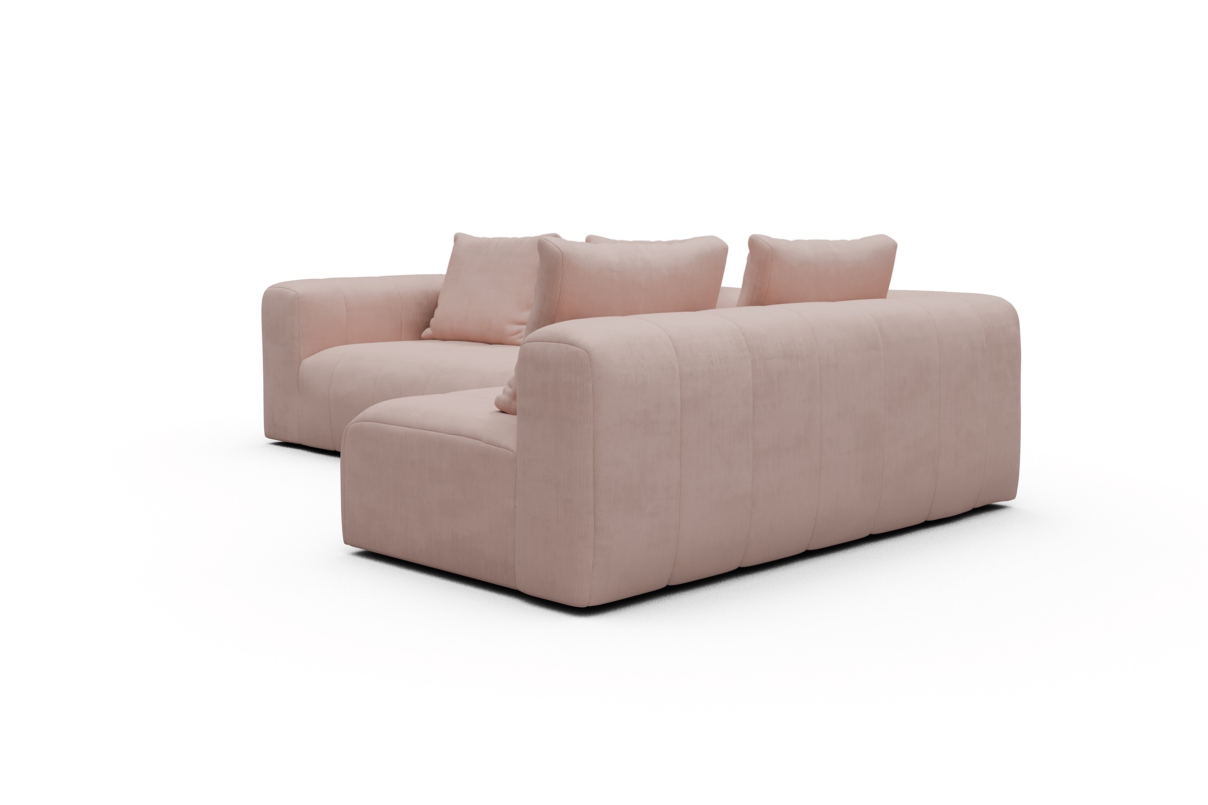 Ecksofa Hugo 2x 2,5-Sitzer Armlehne links Cordufine-Blush