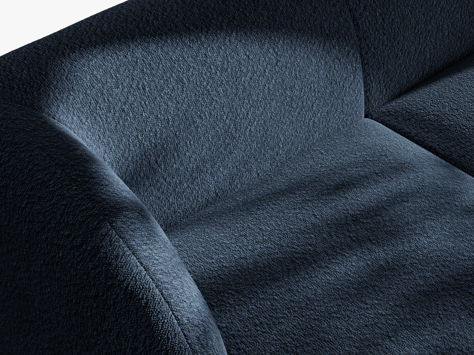 Micadoni Ecksofa Miley 4-Sitzer Rechts Boucle Baloo Dunkelblau
