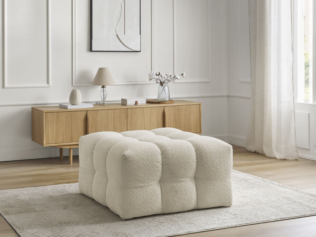 Bobochic Cloud Pouf Bouclé-Stoff Beige