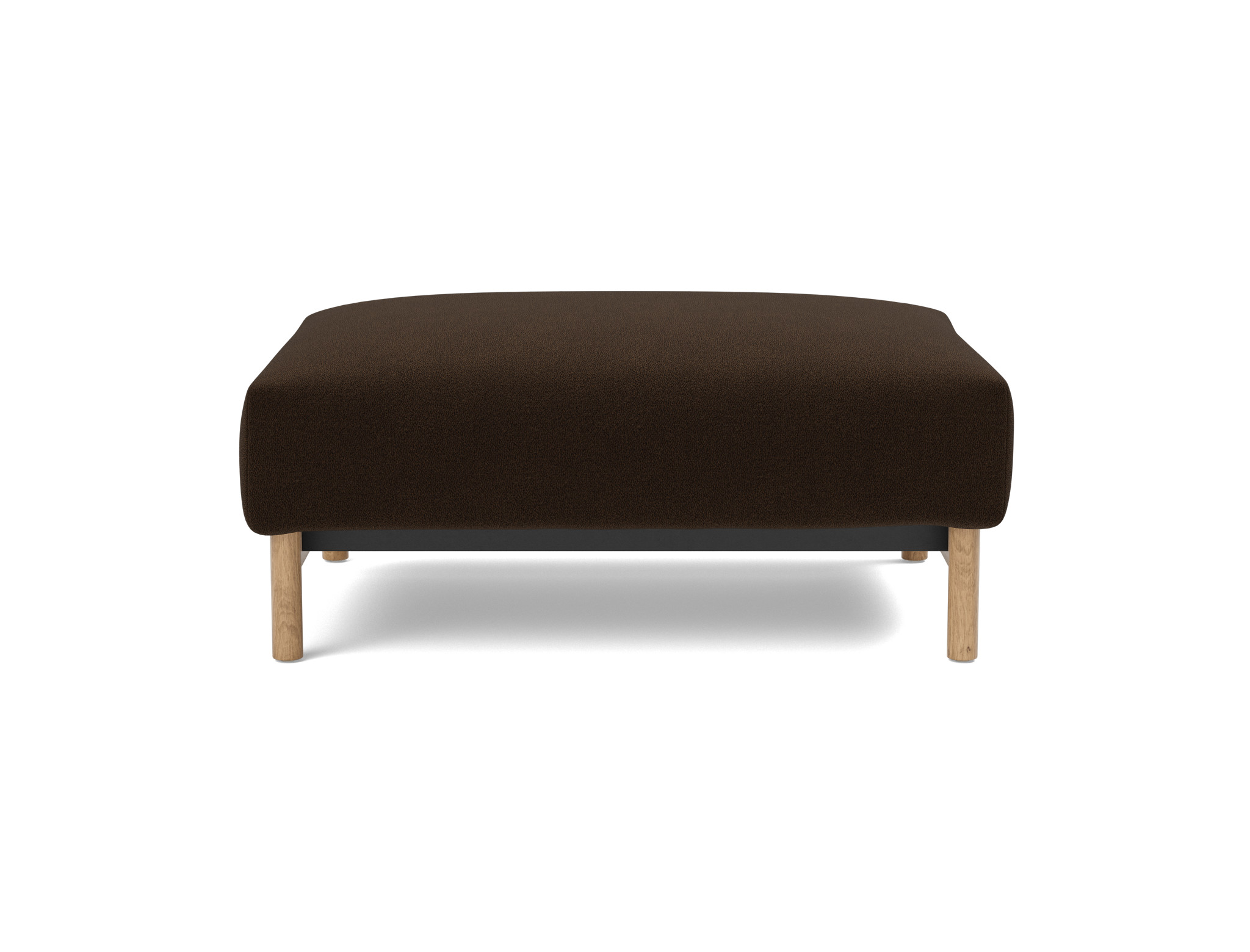 Hocker Malloy Strukturierter Stoff Taura 358-Chocco Beine Eiche