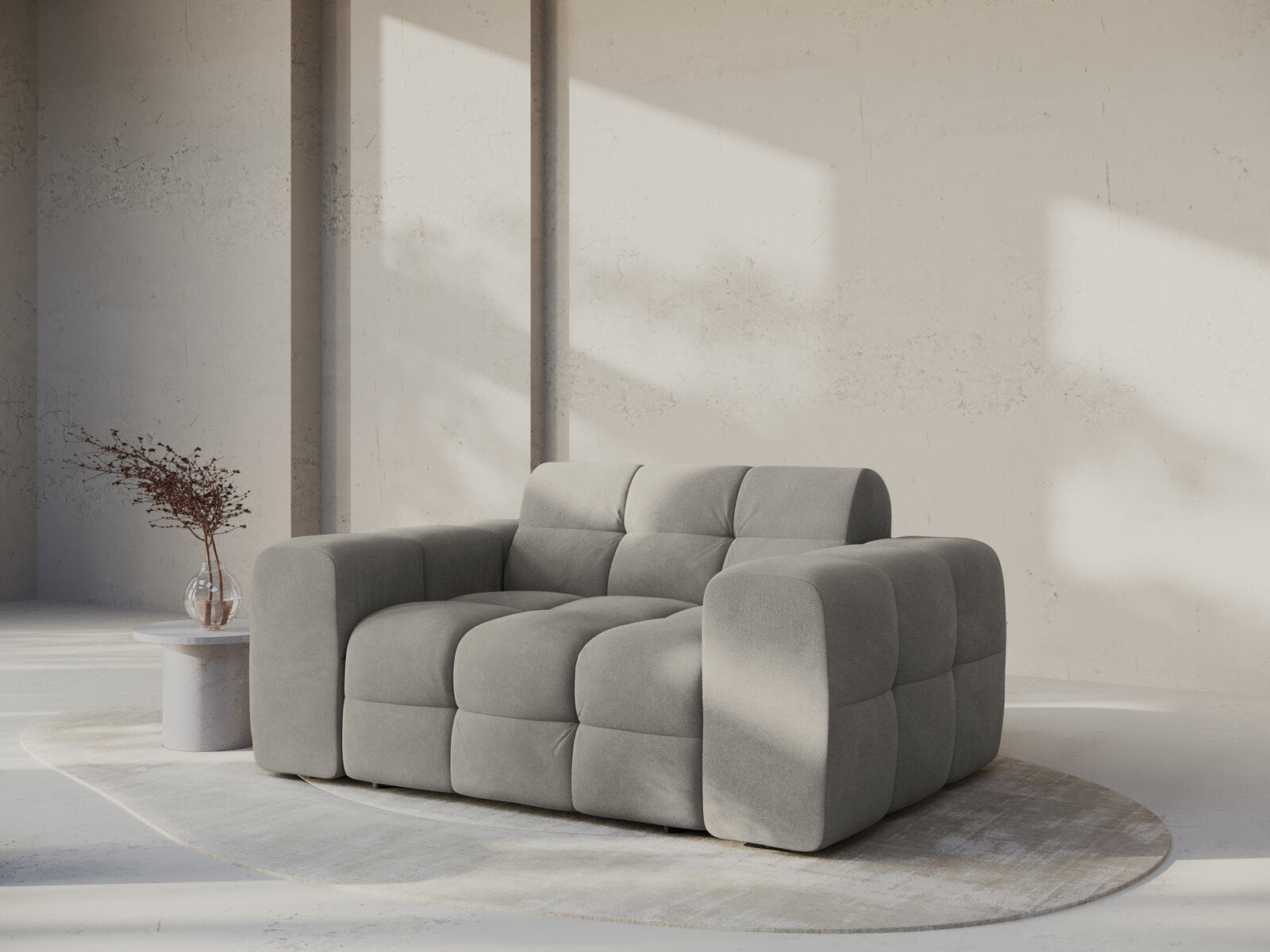 Micadoni Sofa Kendal 2-Sitzer Samt Magic Velvet Dunkelgrau