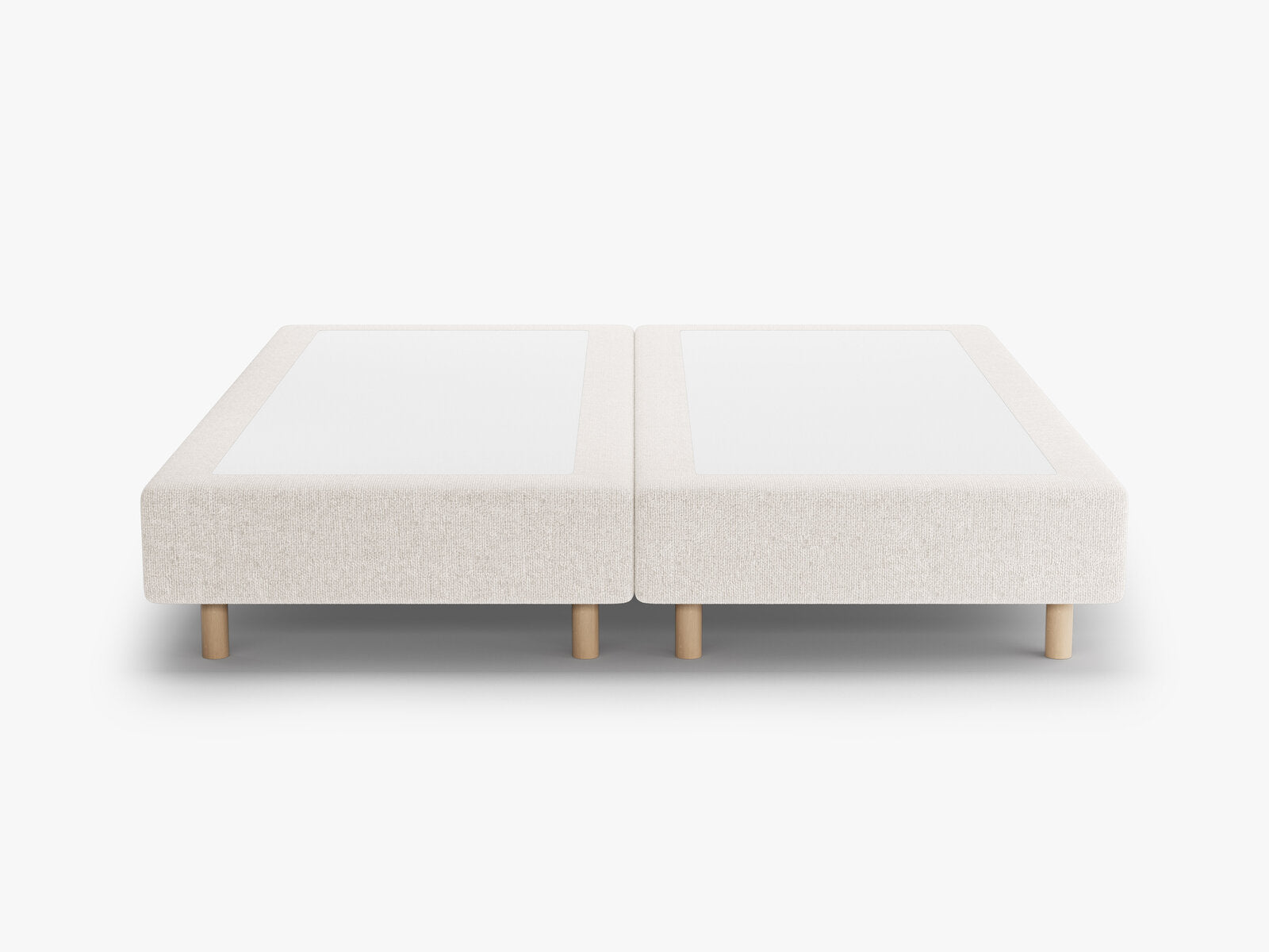 Micadoni Whale Bettgestell 140 cm (H 35 cm) Chenille Eden Helles Beige 140x200