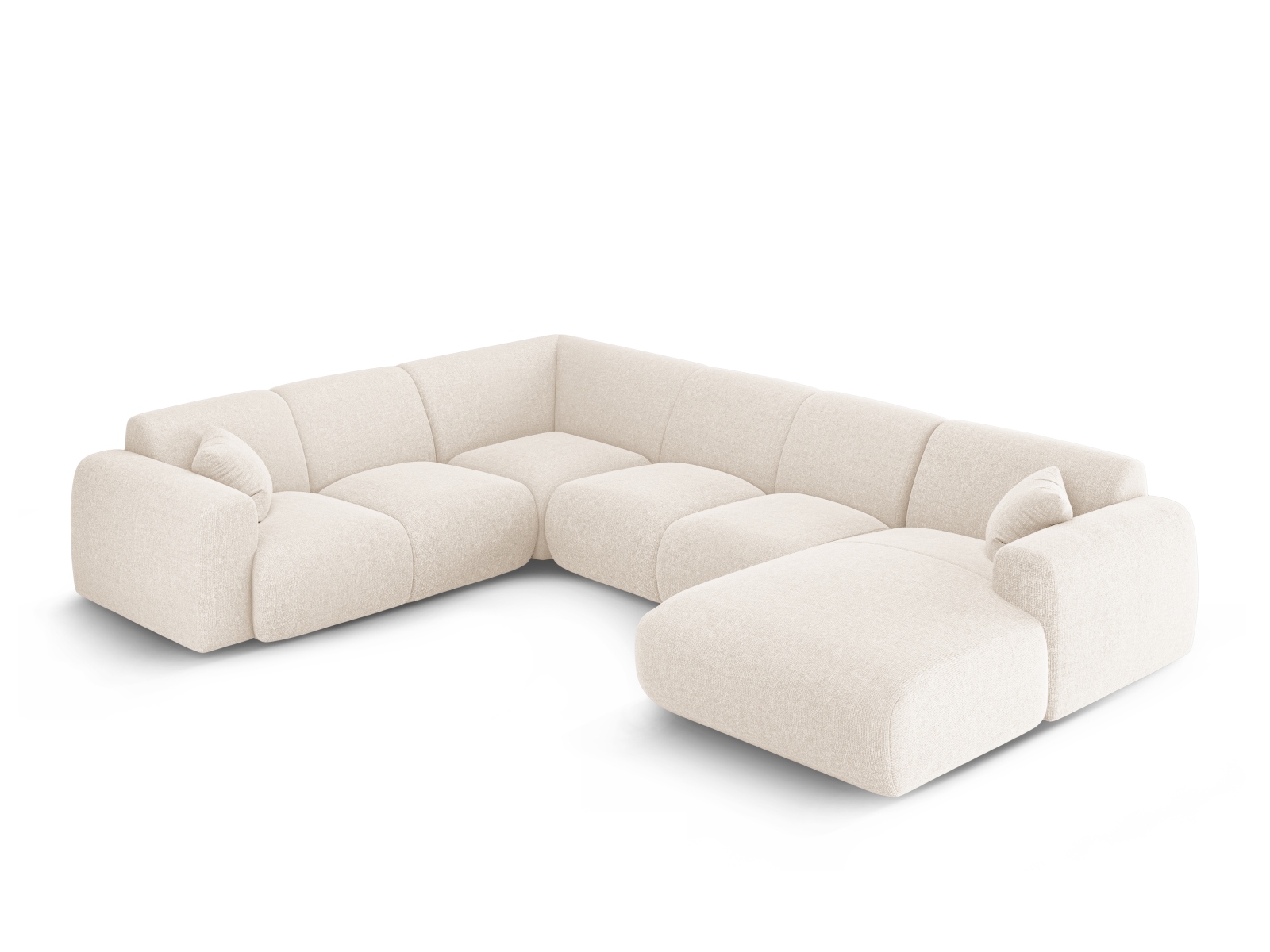 Cosmopolitan Design Panoramasofa Nolio 6-Sitzer Chenille Haga Helles Beige Links