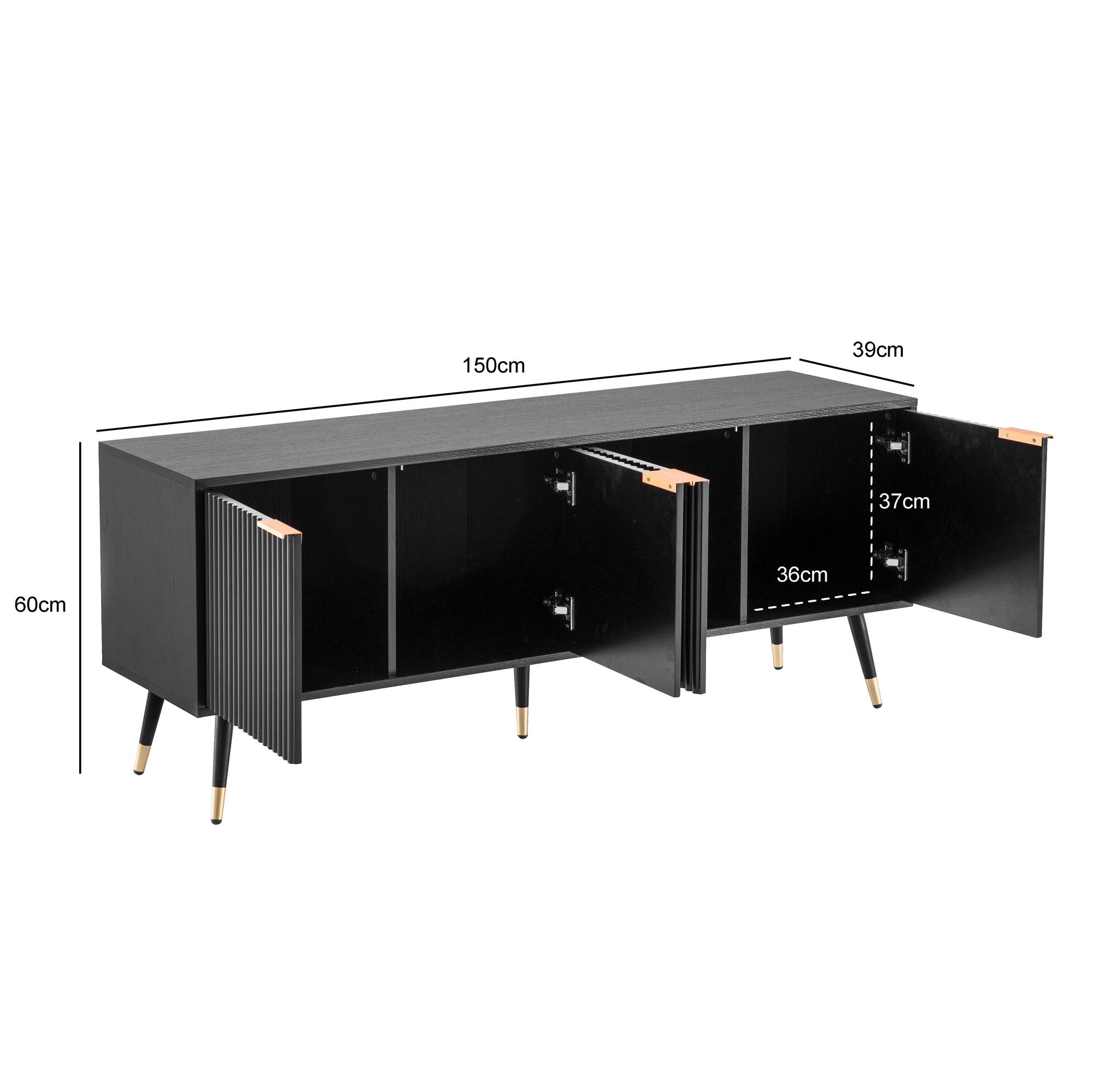 Lowboard Gullspang Schwarz 150 × 39 × 60 cm