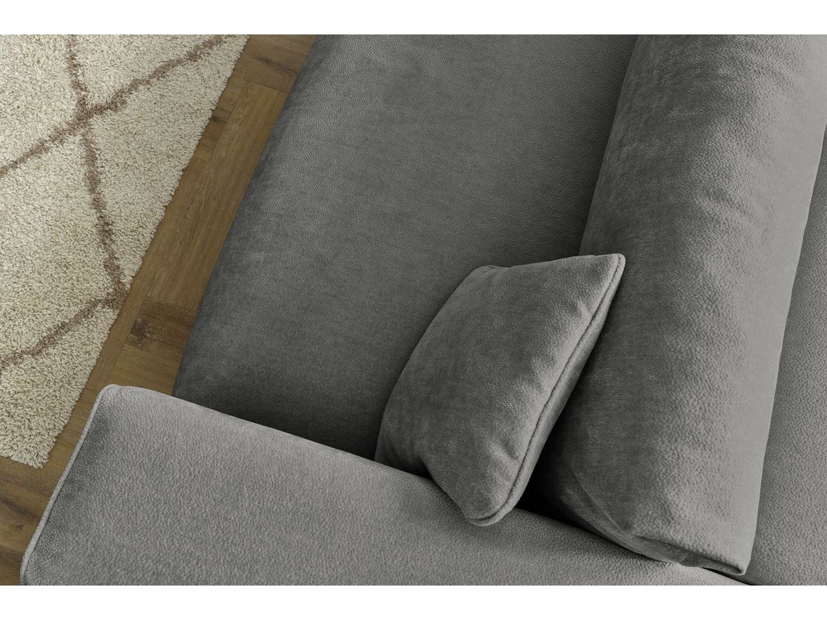 Bobochic Ezechiel Schlafsofa 3-Sitzer mit Bettkasten Stoff Dunkelgrau