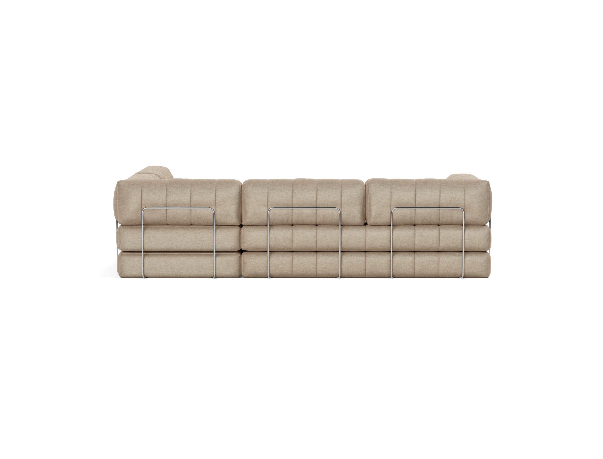 Eck-Schlafsofa CozyPad L-Form mit Armlehne Flachgewebe Phobos 587-Mocha