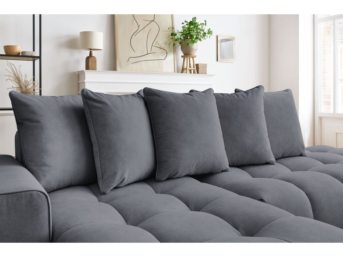 Bobochic Mont-blanc Ecksofa Samt Dunkelgrau Ecke links