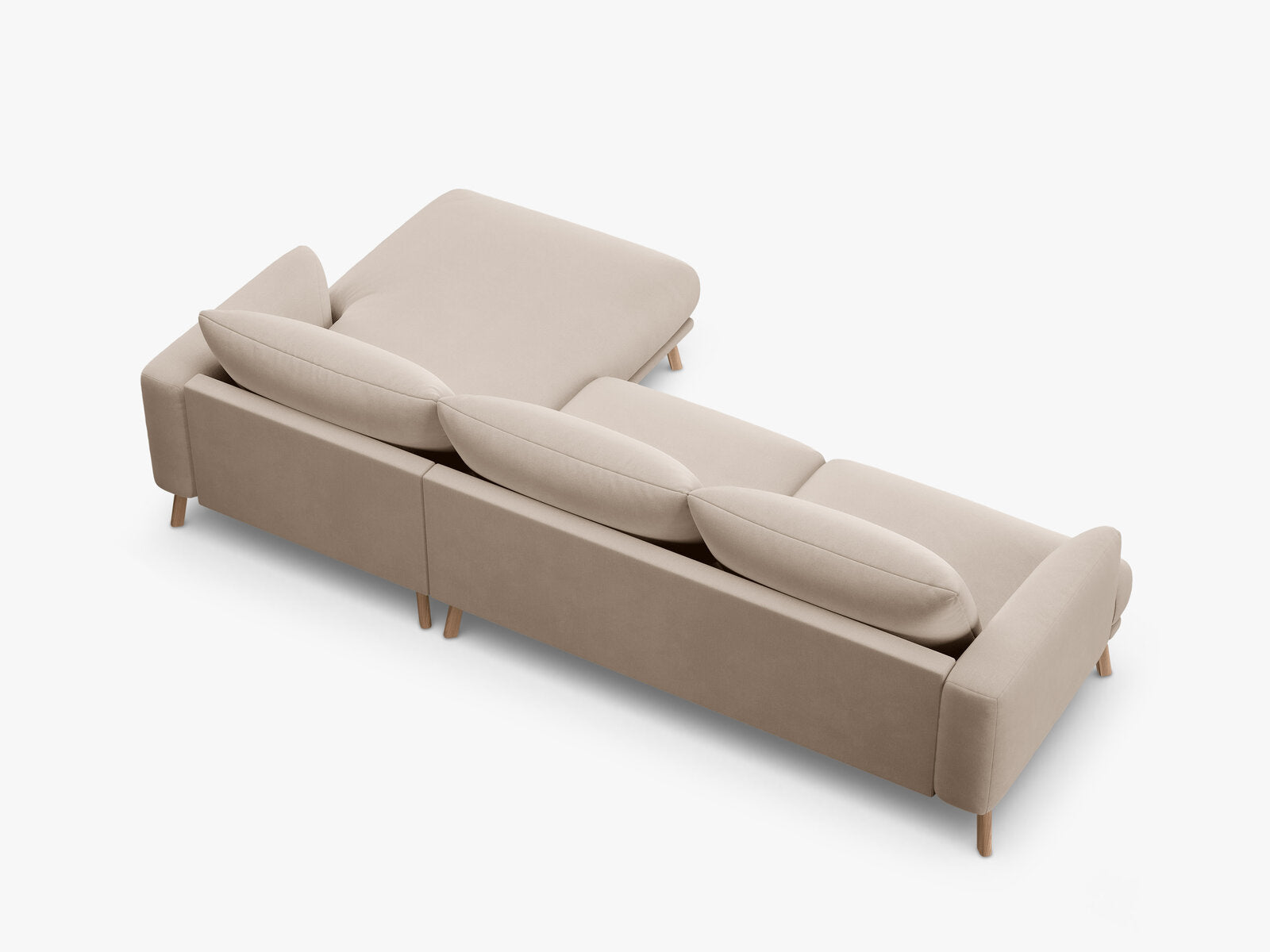 Micadoni Ecksofa Naomi 4-Sitzer Rechts Samt Salvador Beige