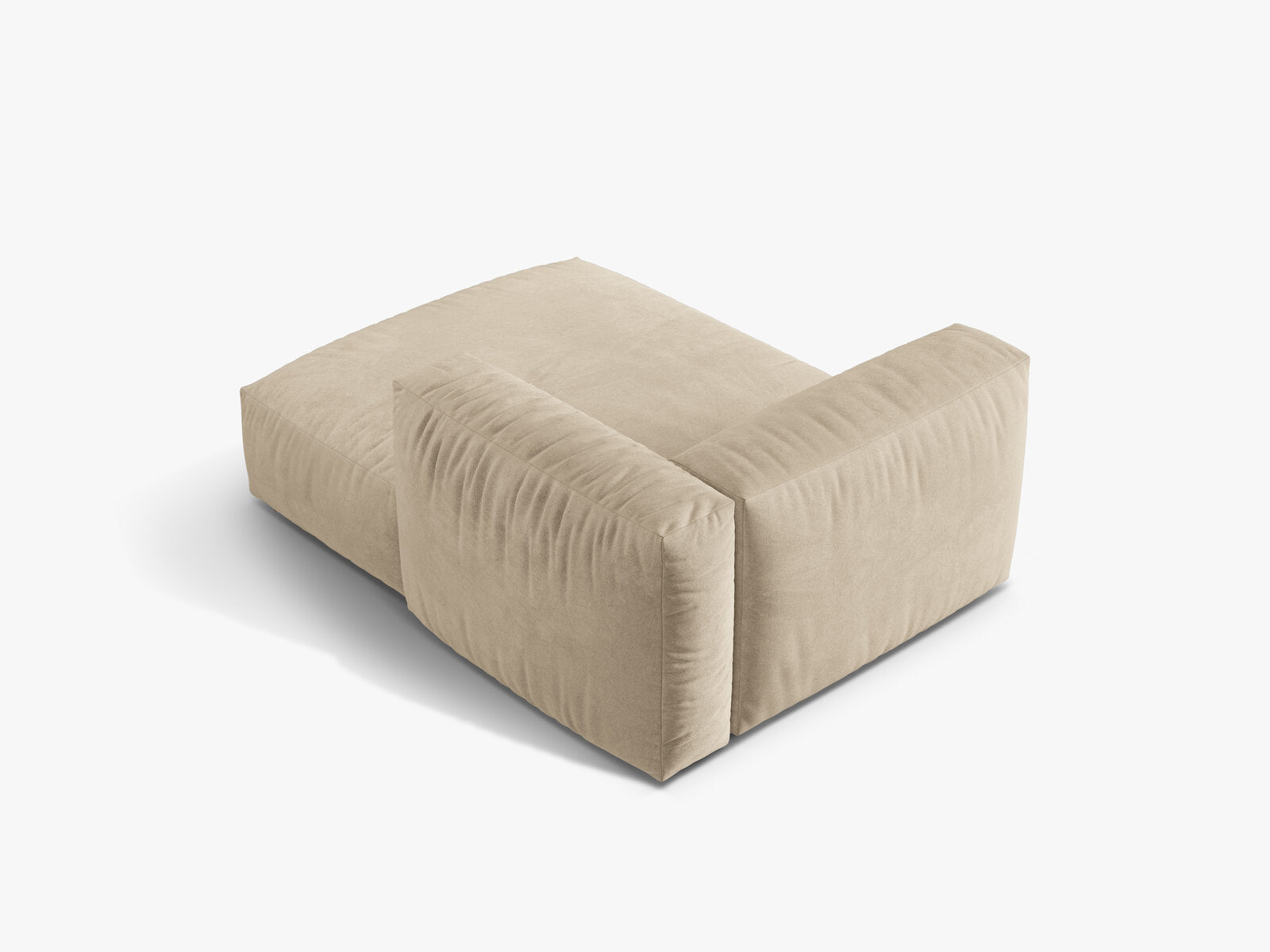 Micadoni Recamiere Martina 1-Sitzer Rechts Samt Vogue Helles Beige