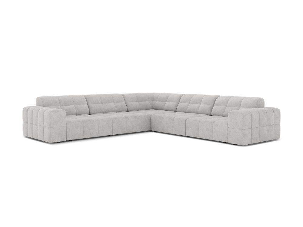 Cosmopolitan Design Symmetrisches Ecksofa Chicago 4-Sitzer Chenille Eden Silber