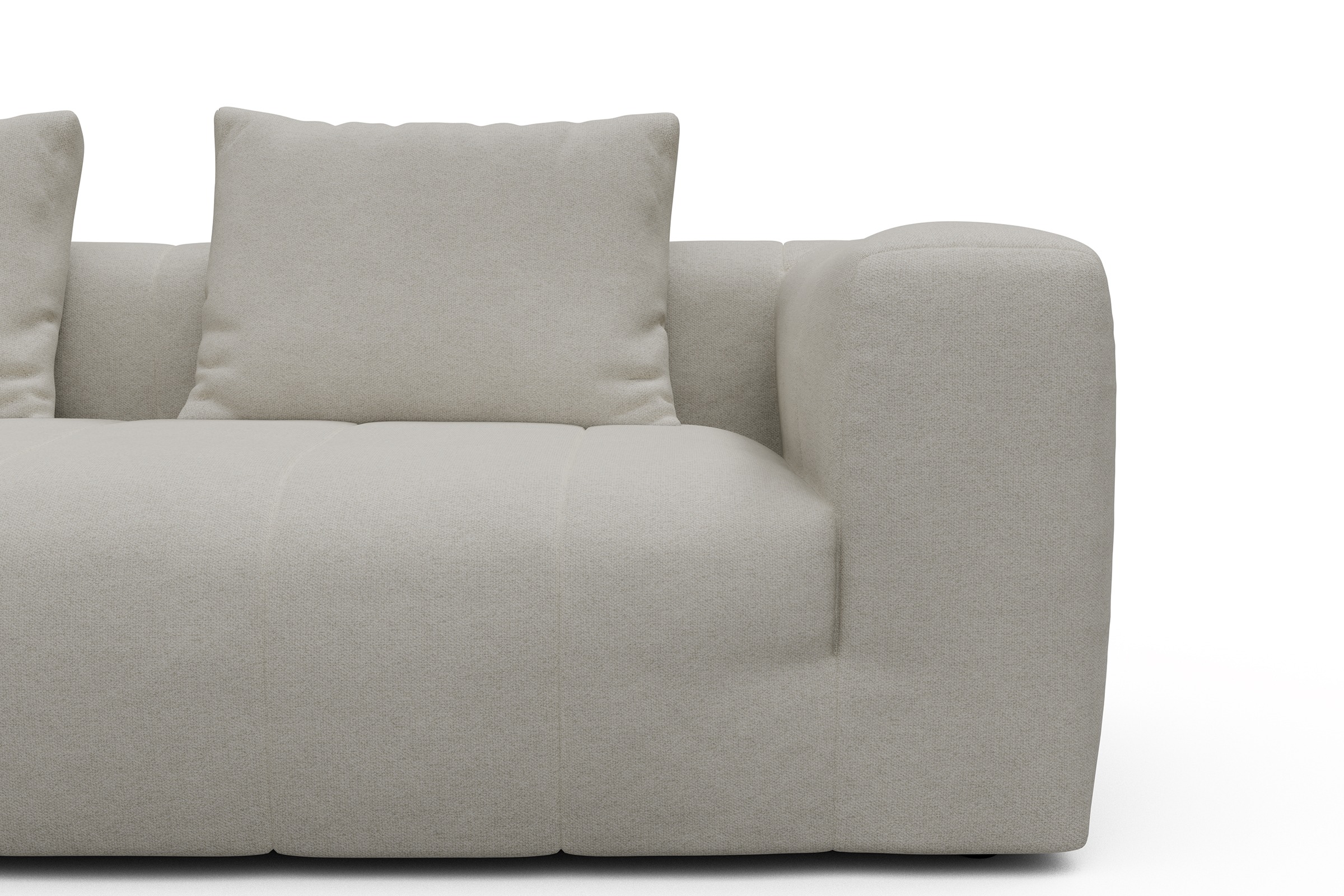 Ecksofa Hugo 2x 2,5-Sitzer Armlehne rechts Denari-Clean-Beige