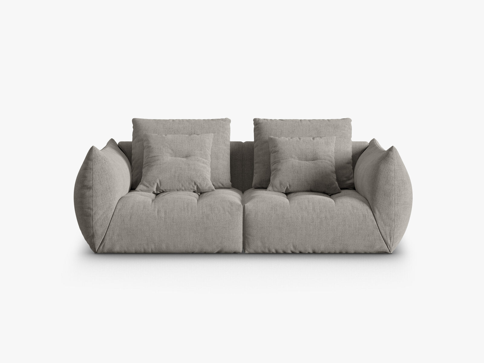Micadoni Sofa Bloom 3-Sitzer Strukturierter Stoff Wind Hellgrau