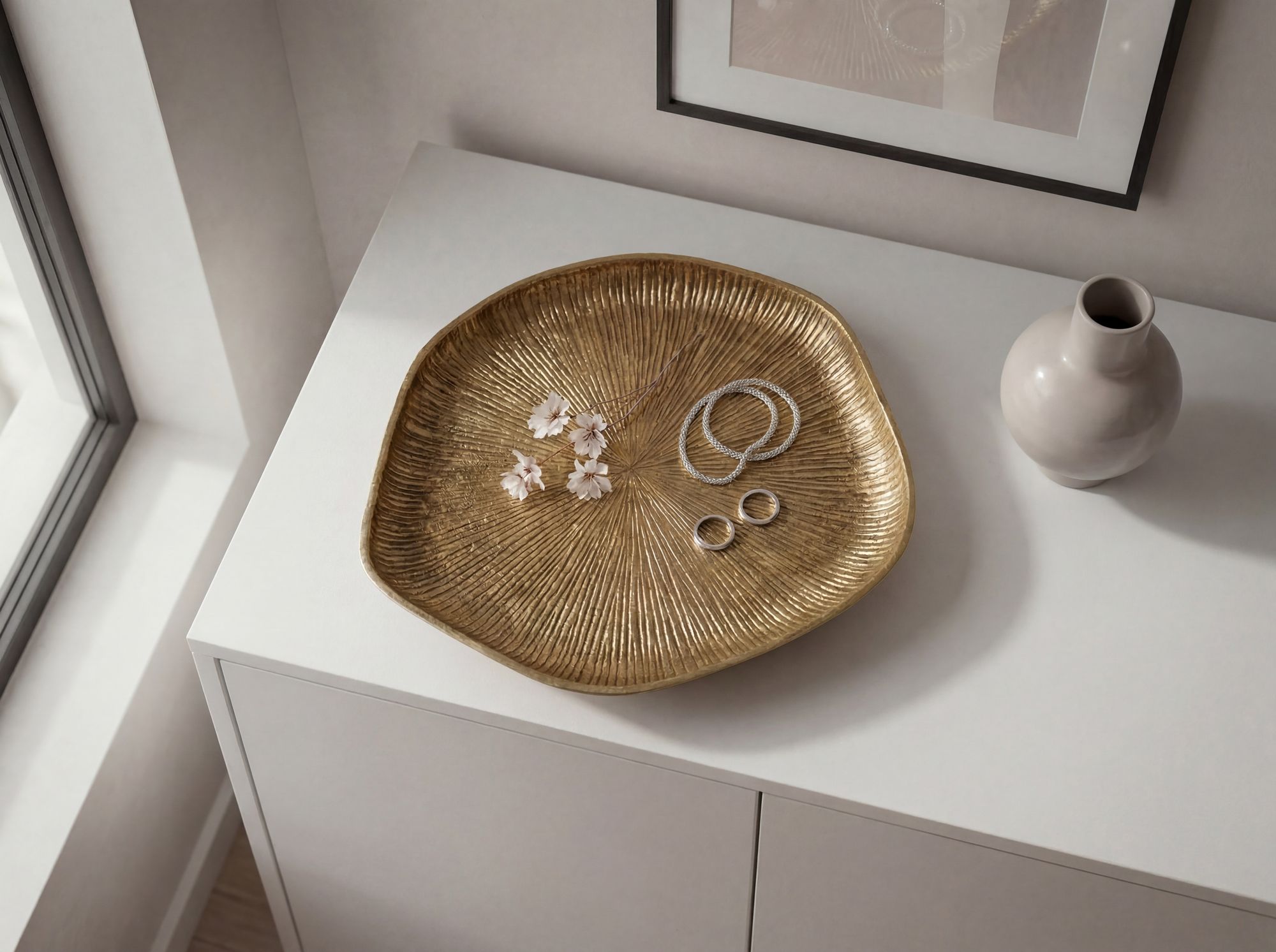Dekoschale Midsund Aluminium Gold 40 × 40 × 5 cm