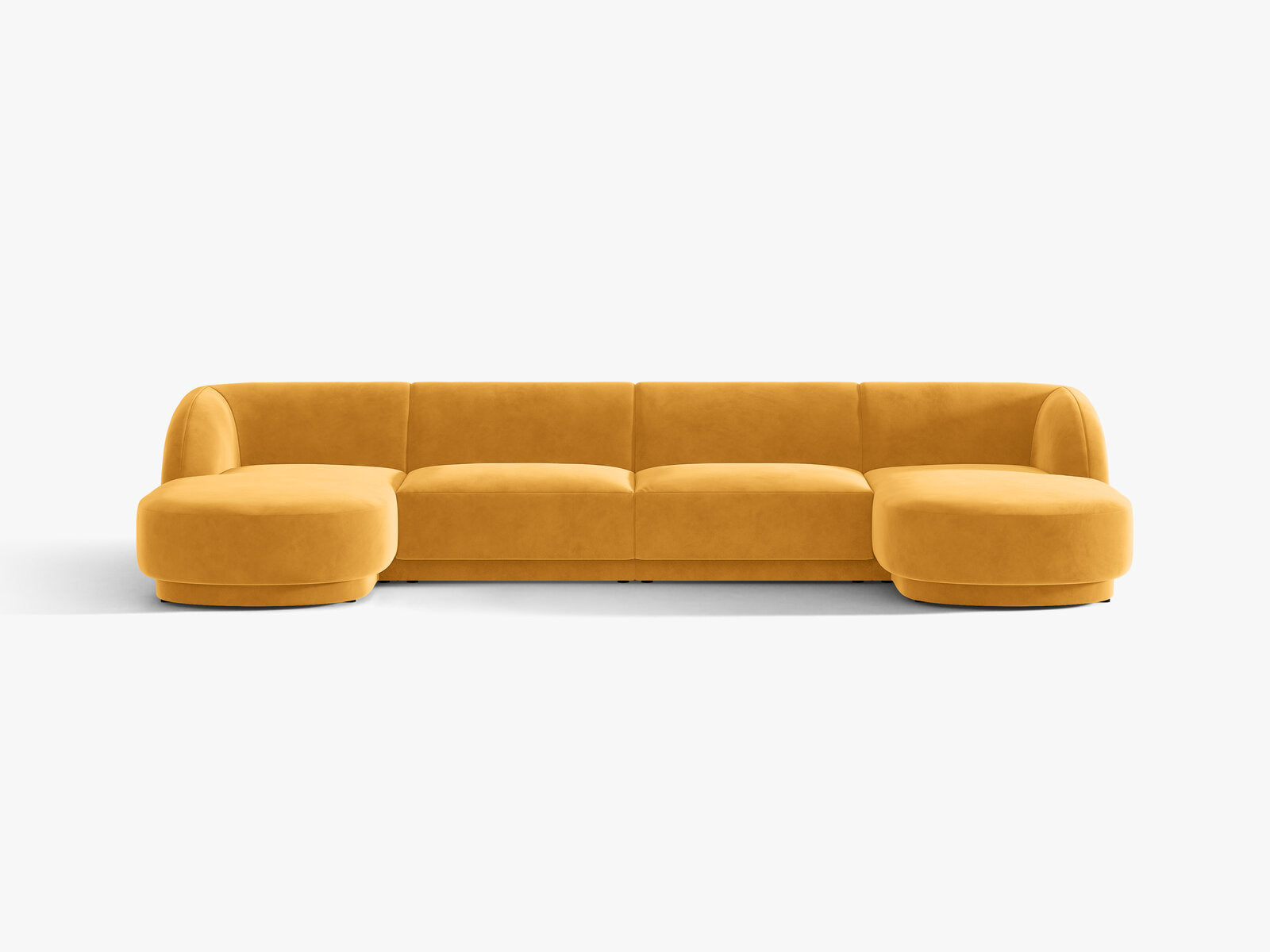 Micadoni Panorama-Sofa Miley 5-Sitzer Samt Venus Gelb