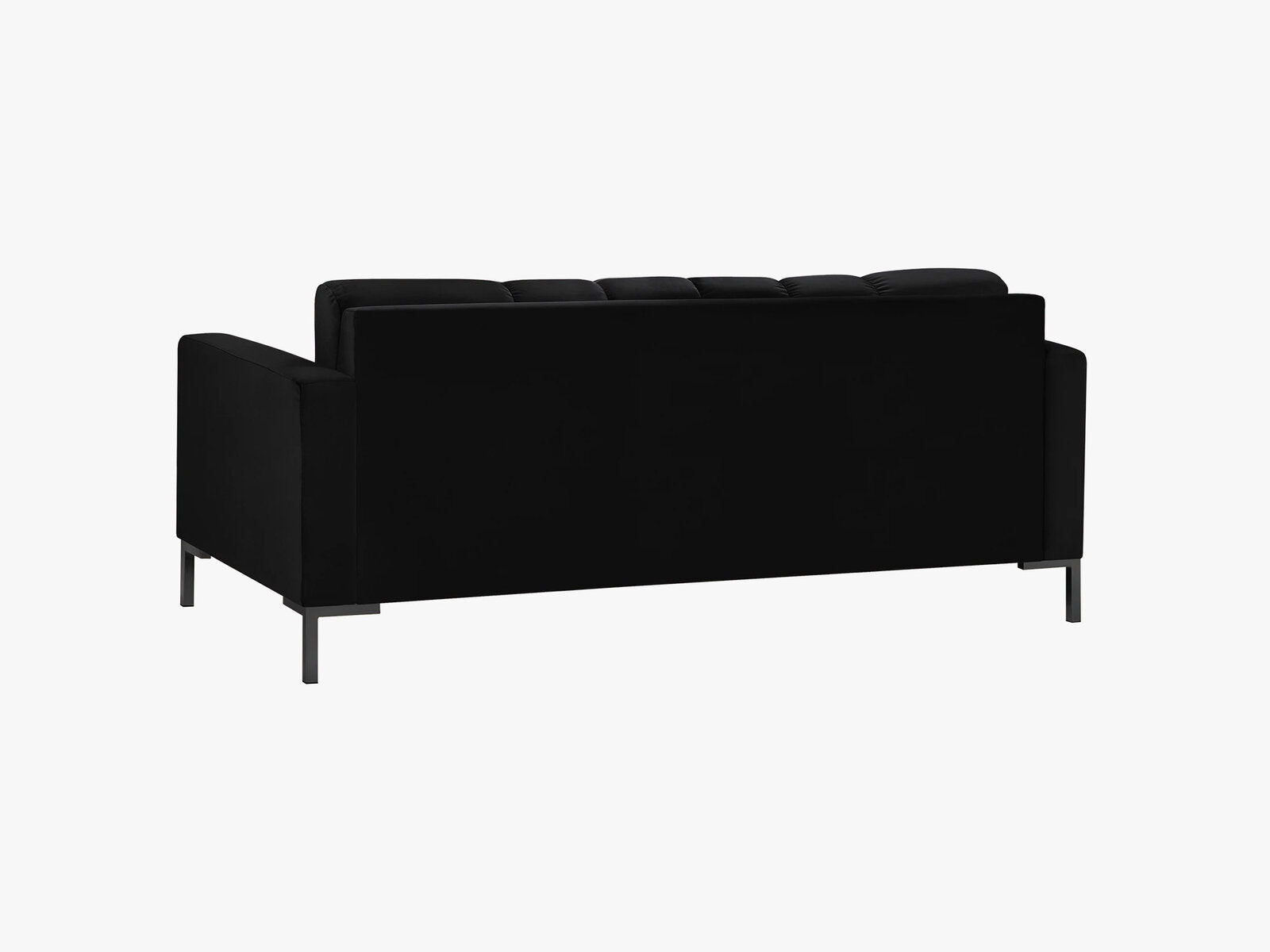 Micadoni Sofa Mamaia 2-Sitzer Samt Bluvel Schwarz schwarze Beine