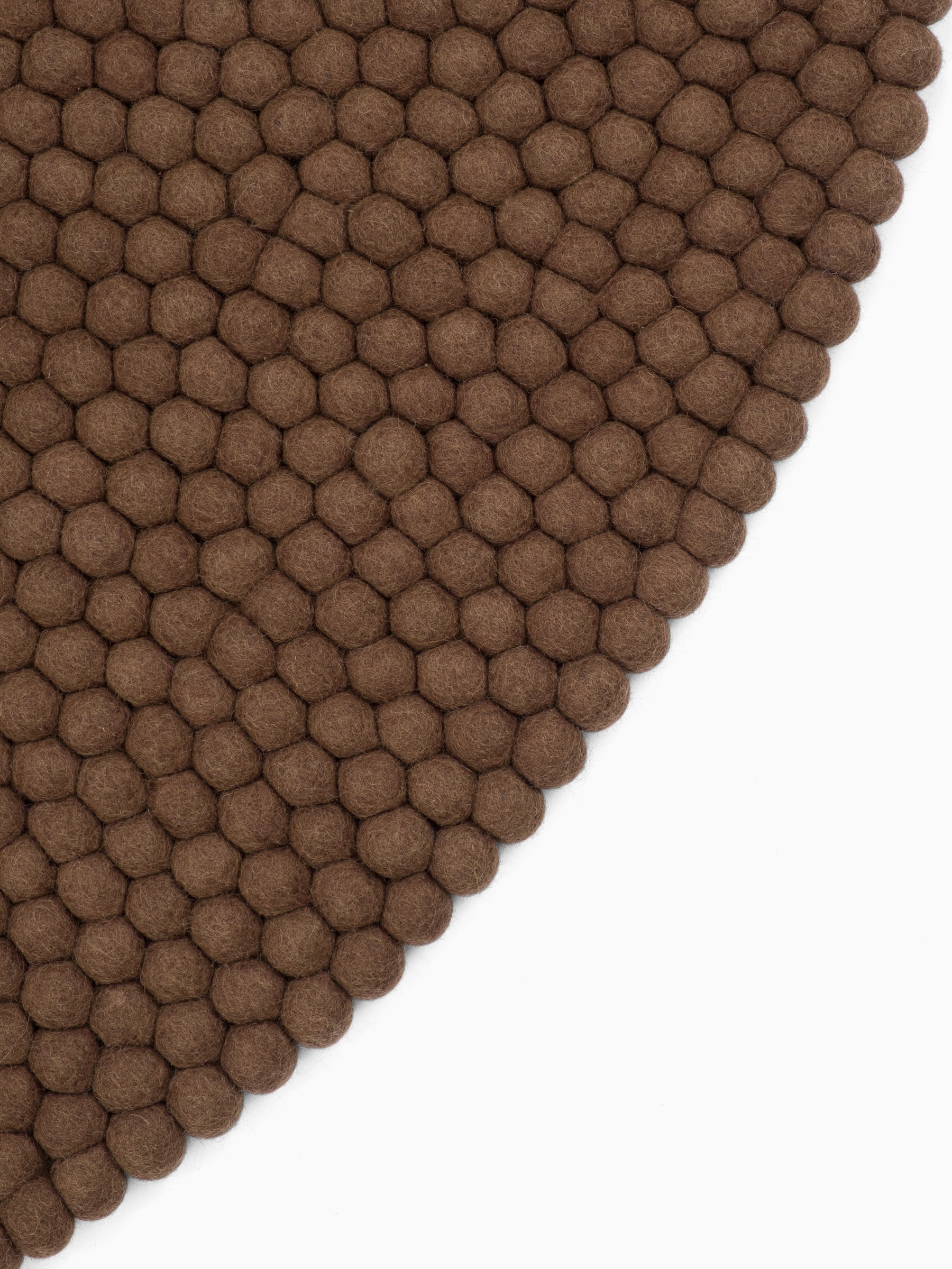 myfelt Egon Filzkugelteppich Braun rund Ø 50 cm