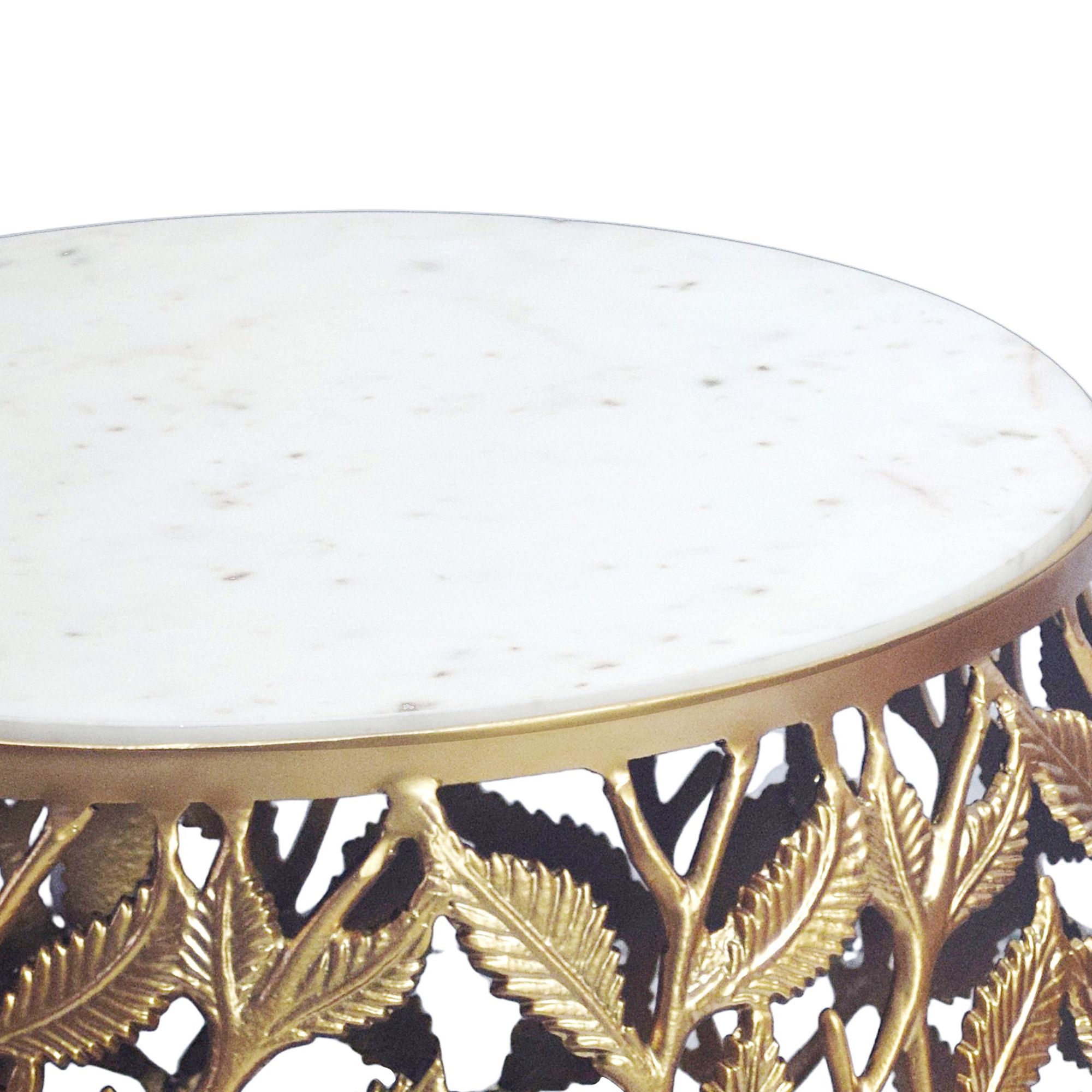 Satztisch 2er-Set Nedenes Marmor Gold Ø 60 cm