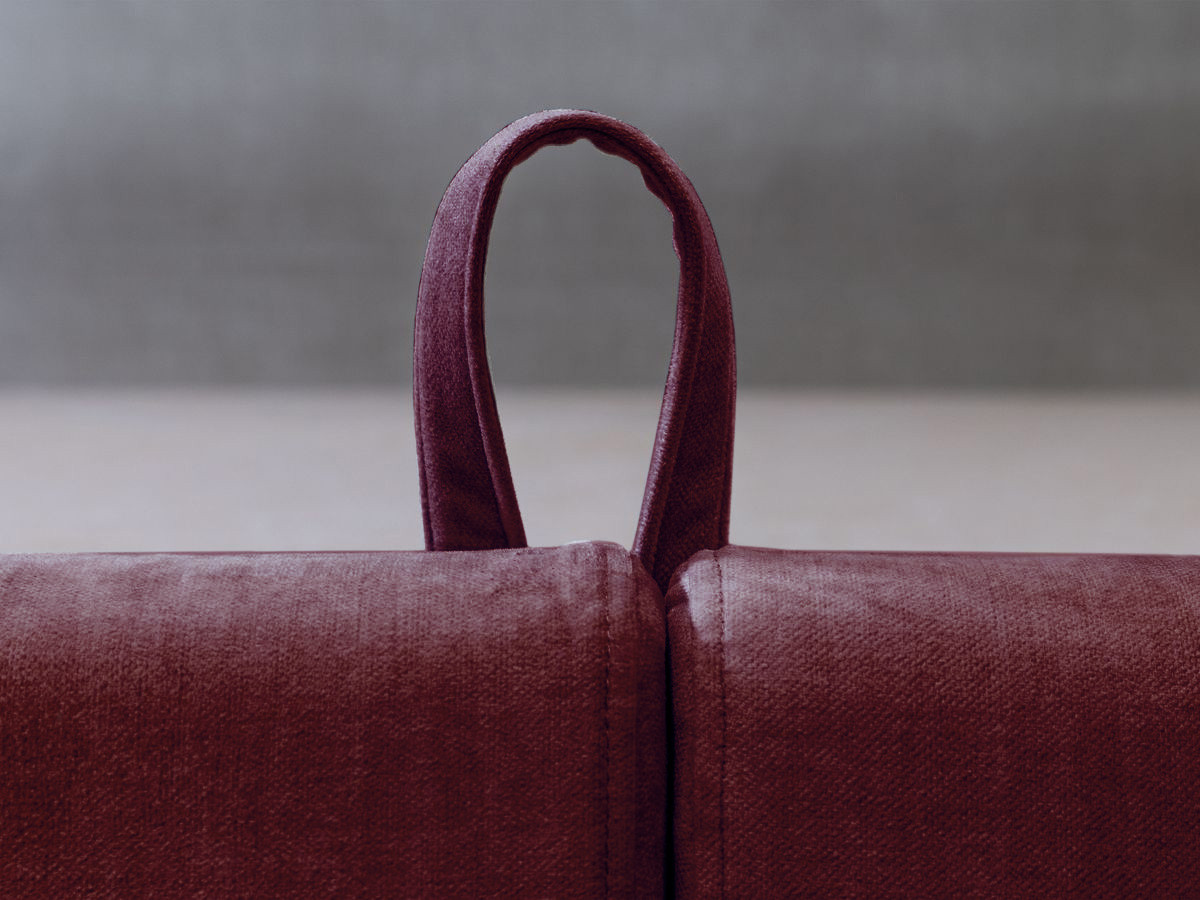 Bobochic Jade Polsterbett mit Bettkasten Stoff Rot, Liegefläche 160 × 200 cm