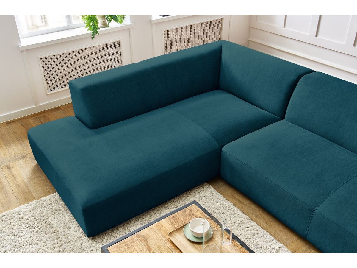 Bobochic Lavena Wohnlandschaft 359 × 220 cm Samt Dunkelblau Ecke rechts