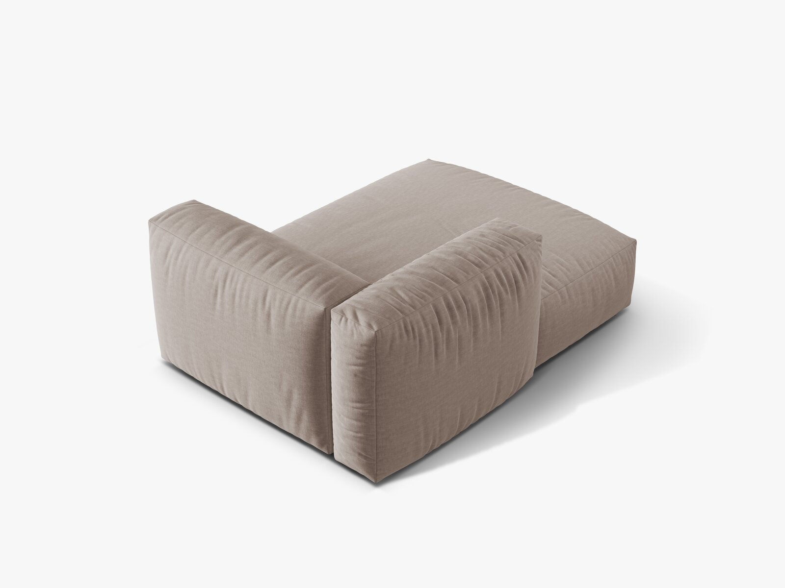 Micadoni Recamiere Martina 1-Sitzer Links Strukturierter Stoff Boston Dunkelbeige