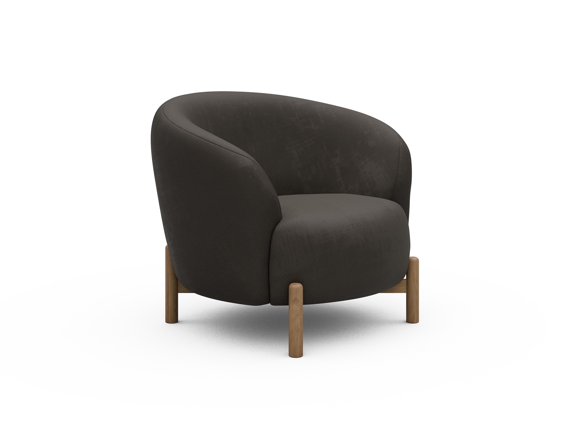 Sessel Ronda Holzbeine Eiche Natur Kord Cordufine 307-Taupe