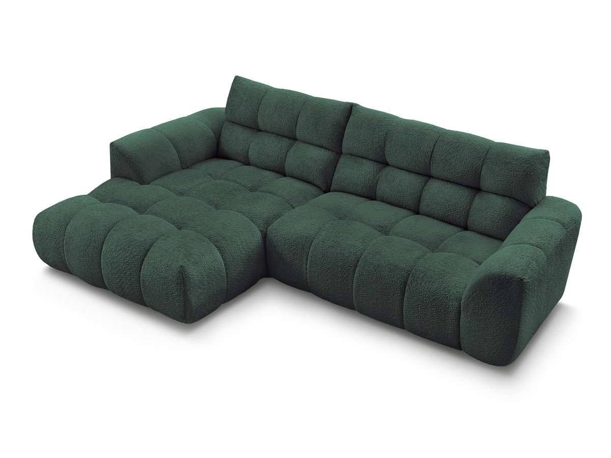 Bobochic Jaya Ecksofa Chenille Dunkelgrün Ecke links