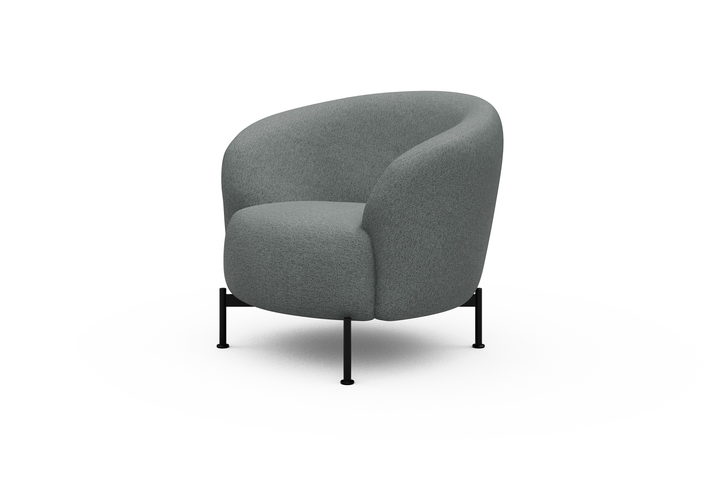 Sessel Ronda X-Metallgestell Schwarz Denari-Soft-Grey