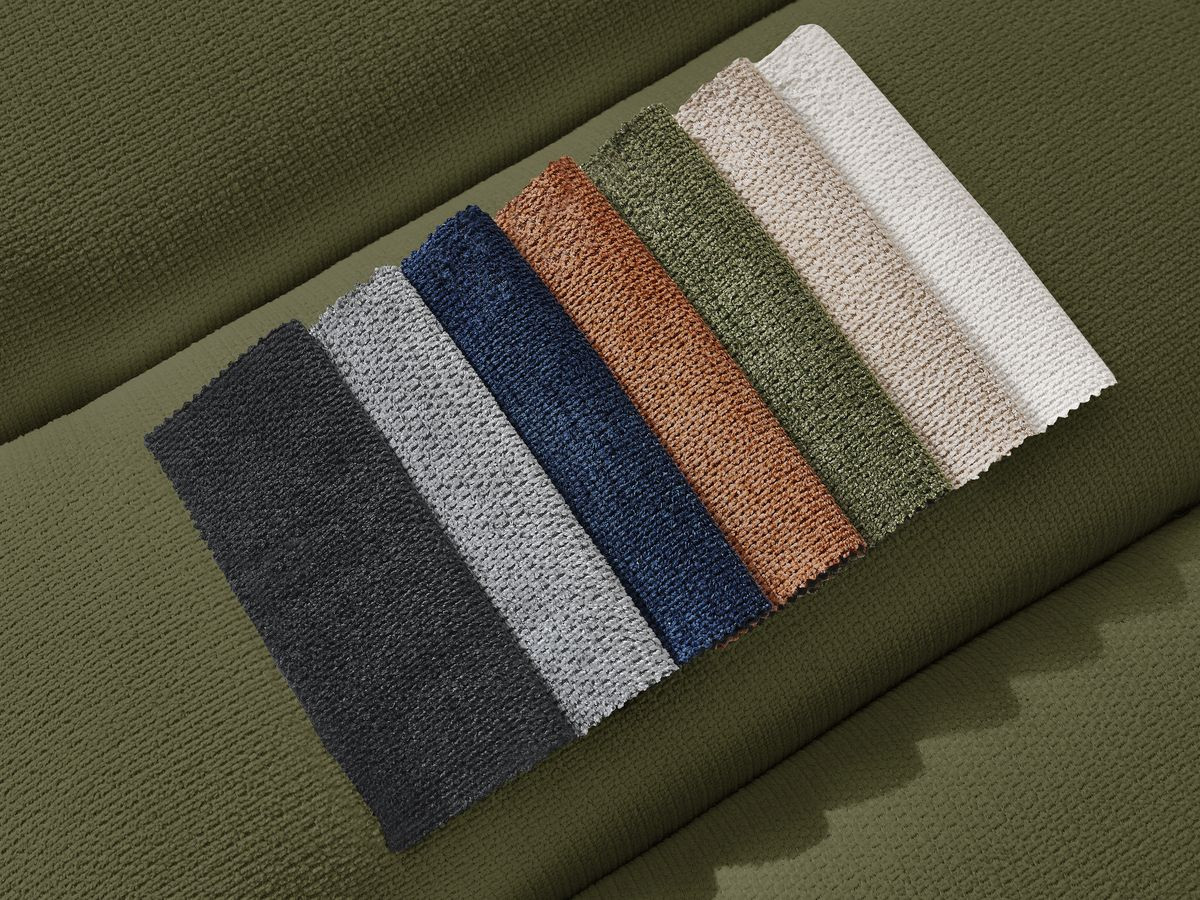 Bobochic Talia Ecksofa mit Pouf Melange-Stoff Grün Ecke links