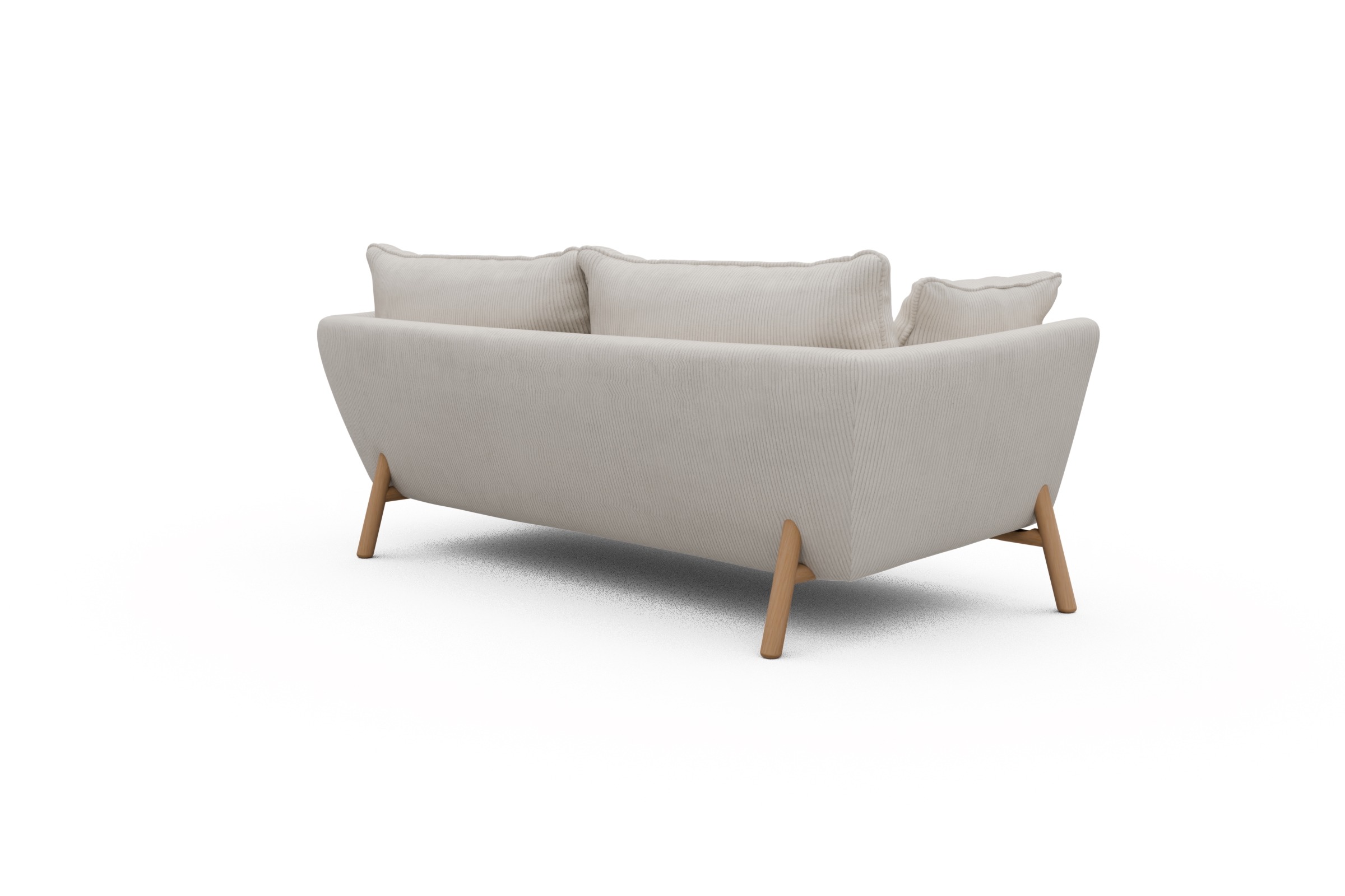 Sofa Emil PREMIUM 2-Sitzer Beinfarbe Eiche Natur Corduroy-Ivory