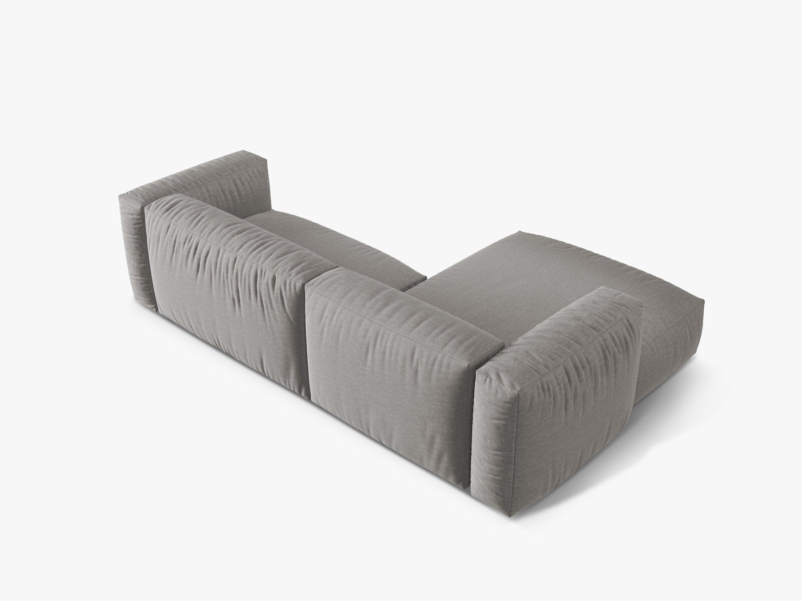 Micadoni Ecksofa Martina 2-Sitzer Links Strukturierter Stoff Boston Hellgrau