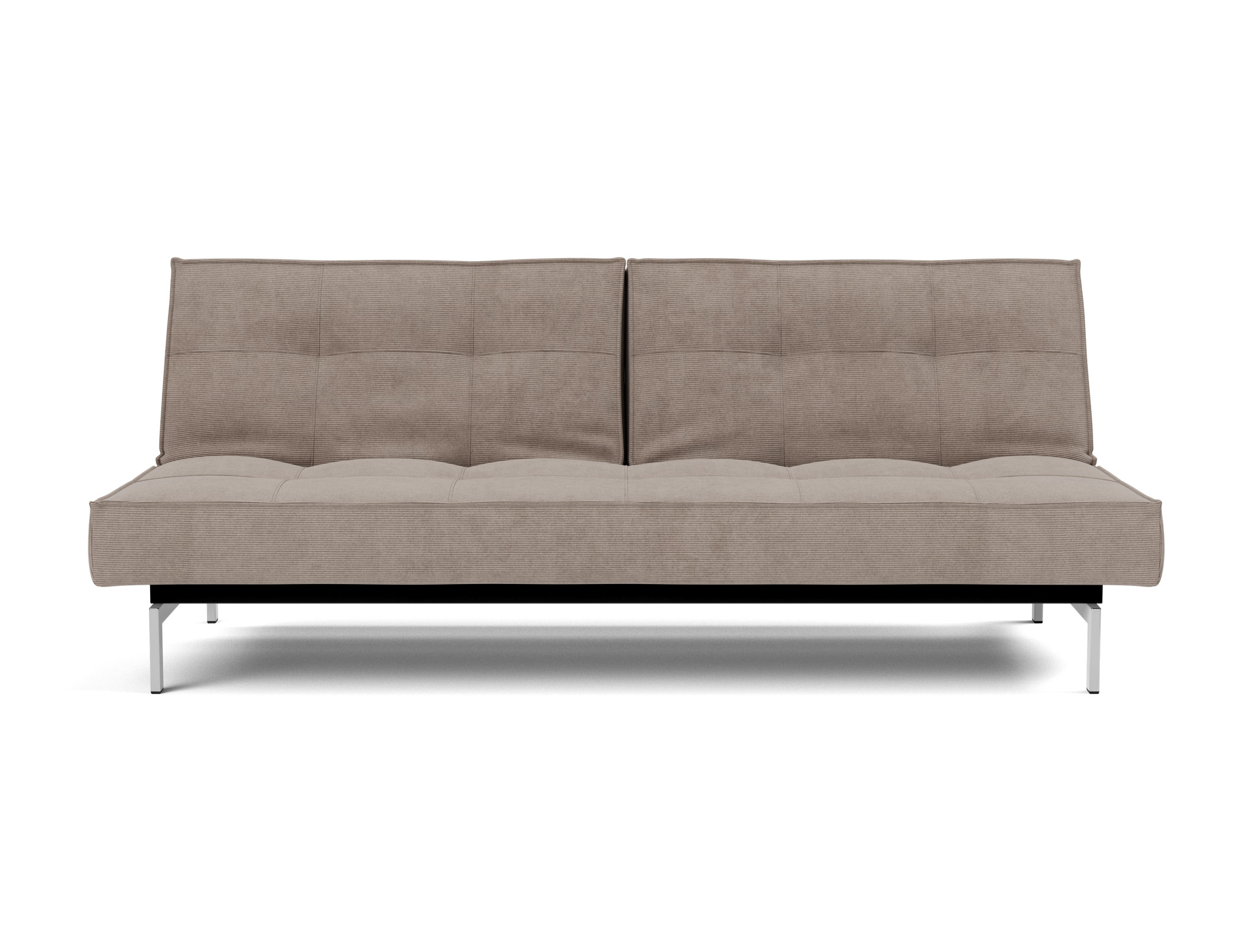 Schlafsofa Splitback Kord Cordufine 318-Beige Beine Chrom