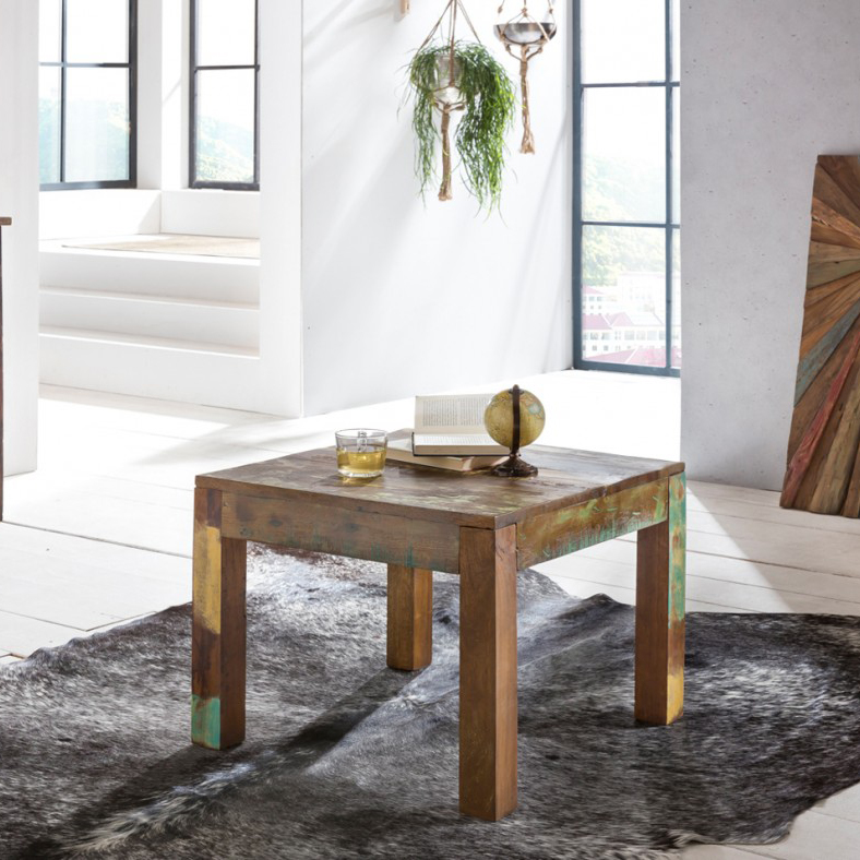 Couchtisch Dyroy Mango Massivholz Bunt 60 × 60 × 47 cm