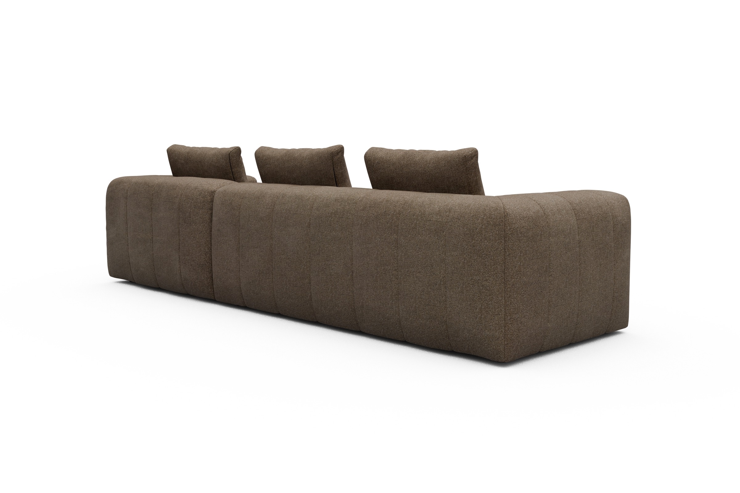 Ecksofa Hugo 2,5-Sitzer Armlehne links mit Chaiselongue Aivi-Khaki-Brown