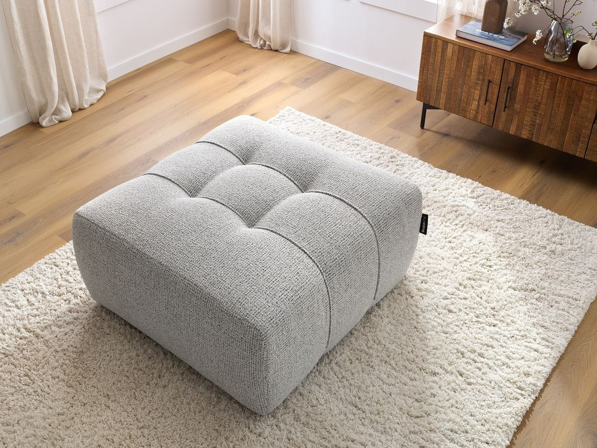 Bobochic Arsene Pouf Melange-Stoff Hellgrau